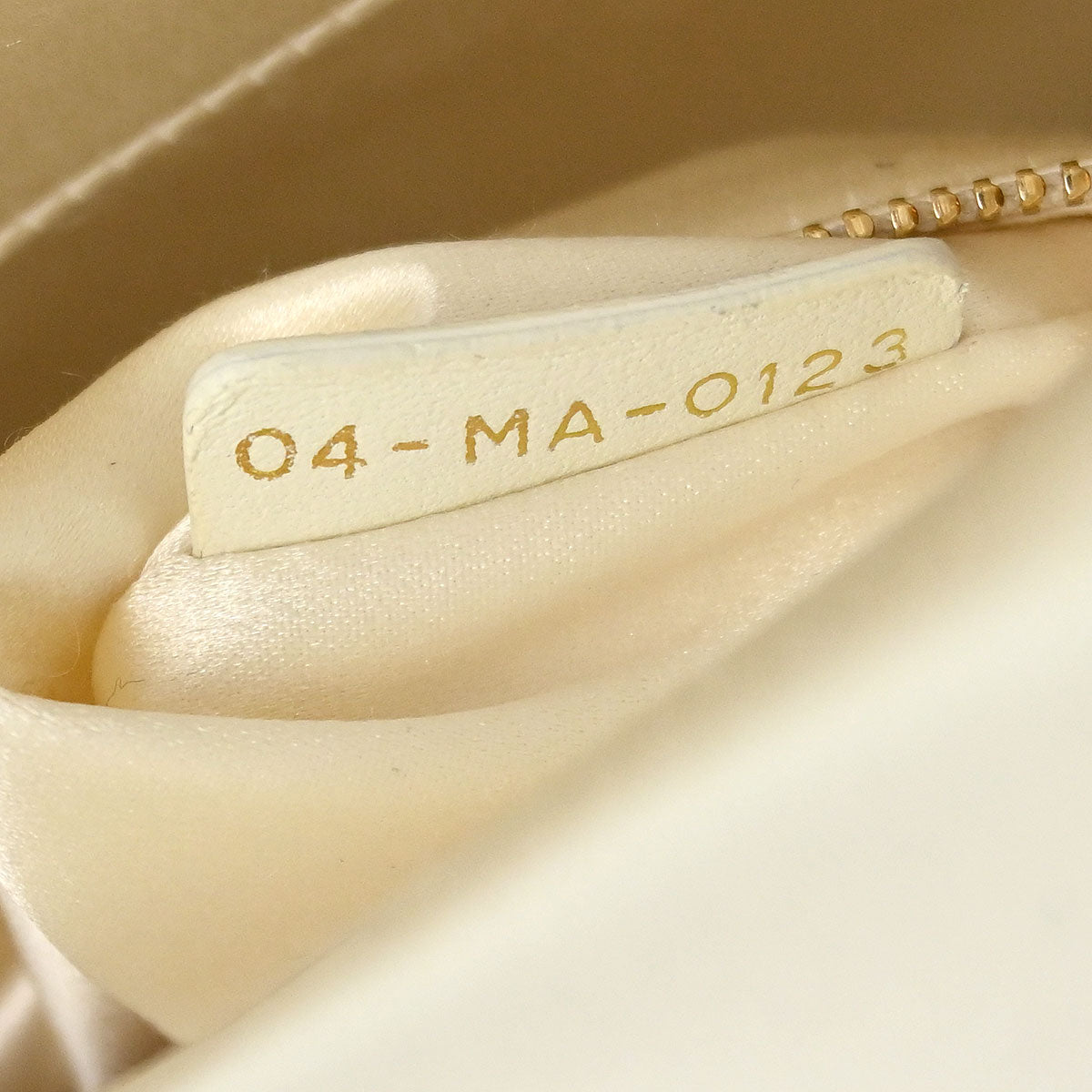 Christian Dior Ivory Satin Small Lady Dior 2way Shoulder Handbag
