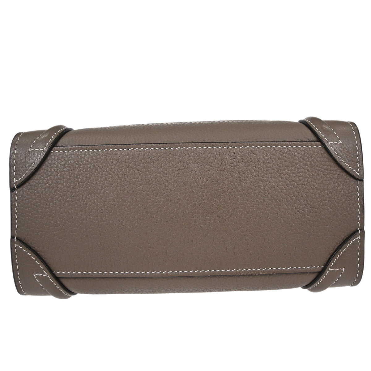Celine Brown Leather Nano Luggage 2way Shoulder Tote Bag