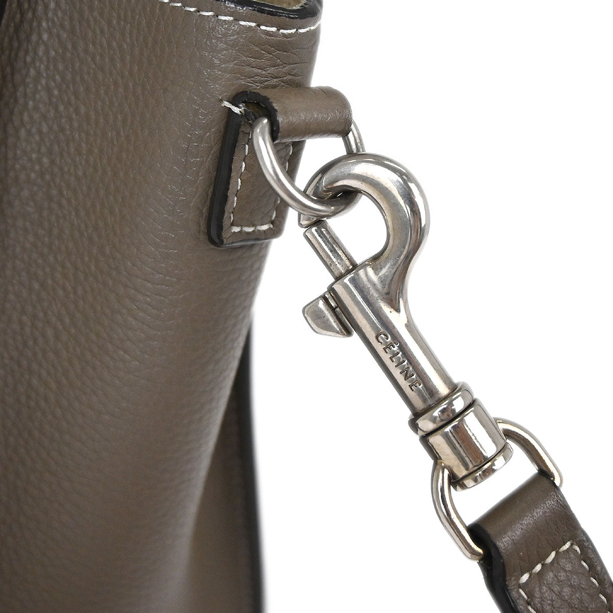 Celine Brown Leather Nano Luggage 2way Shoulder Tote Bag