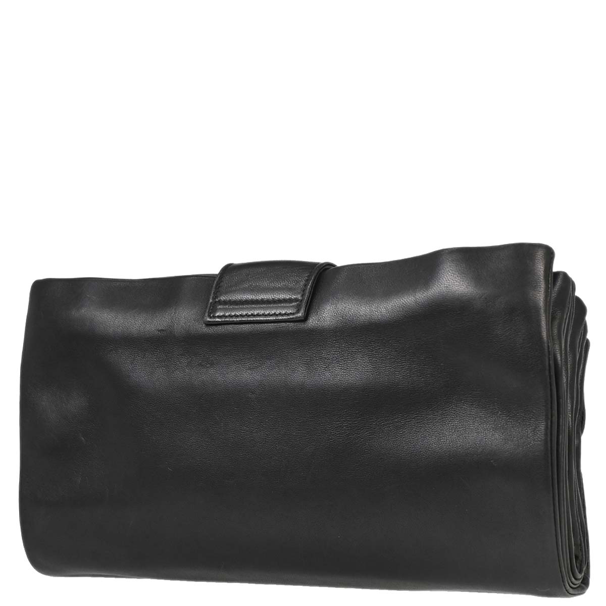 Chanel Black Lambskin Clutch Bag