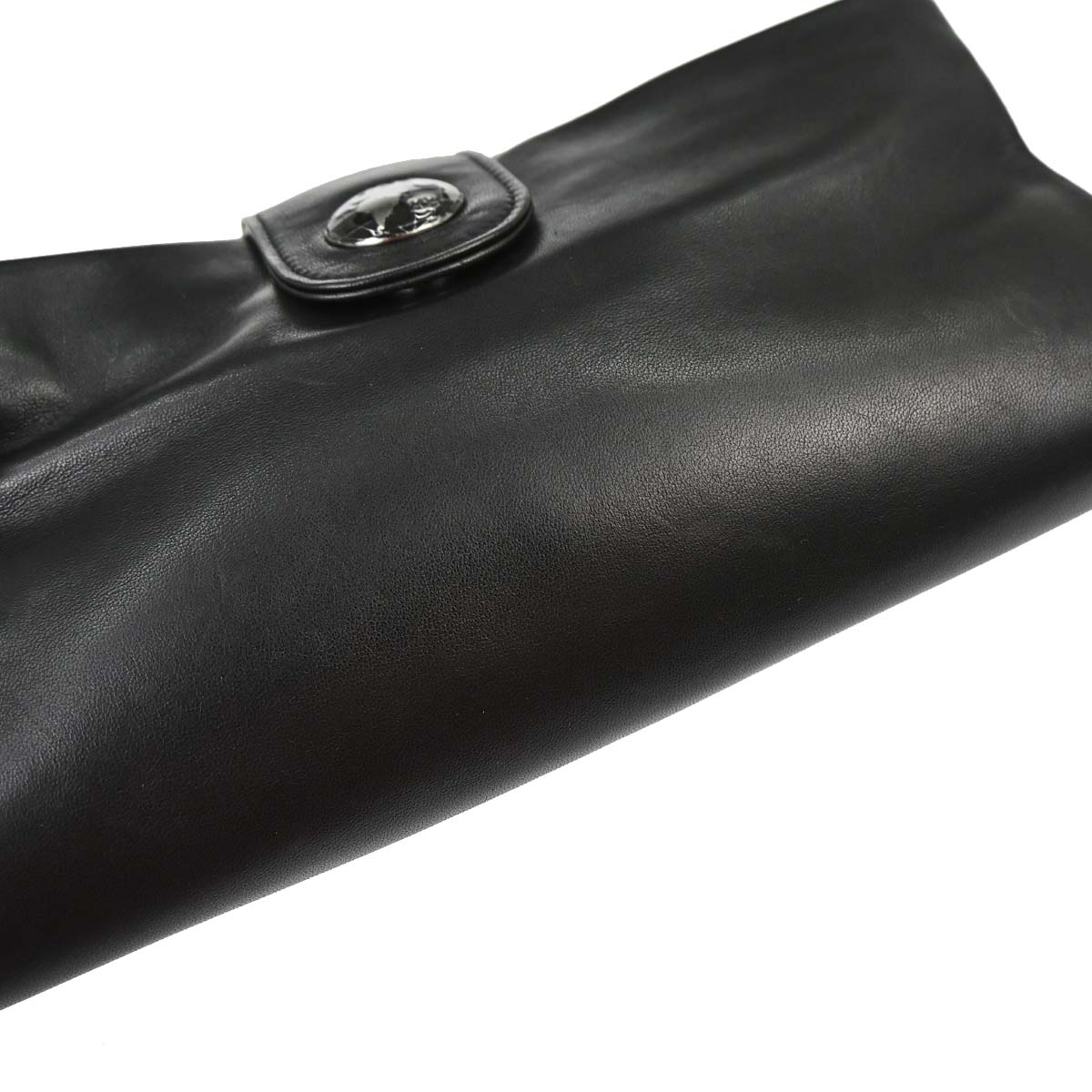 Chanel Black Lambskin Clutch Bag