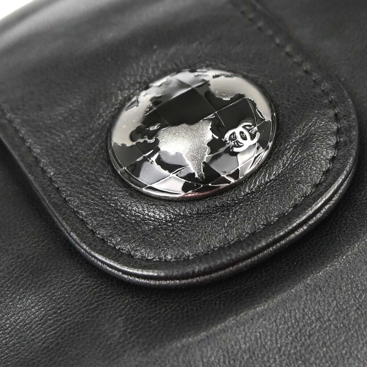 Chanel Black Lambskin Clutch Bag