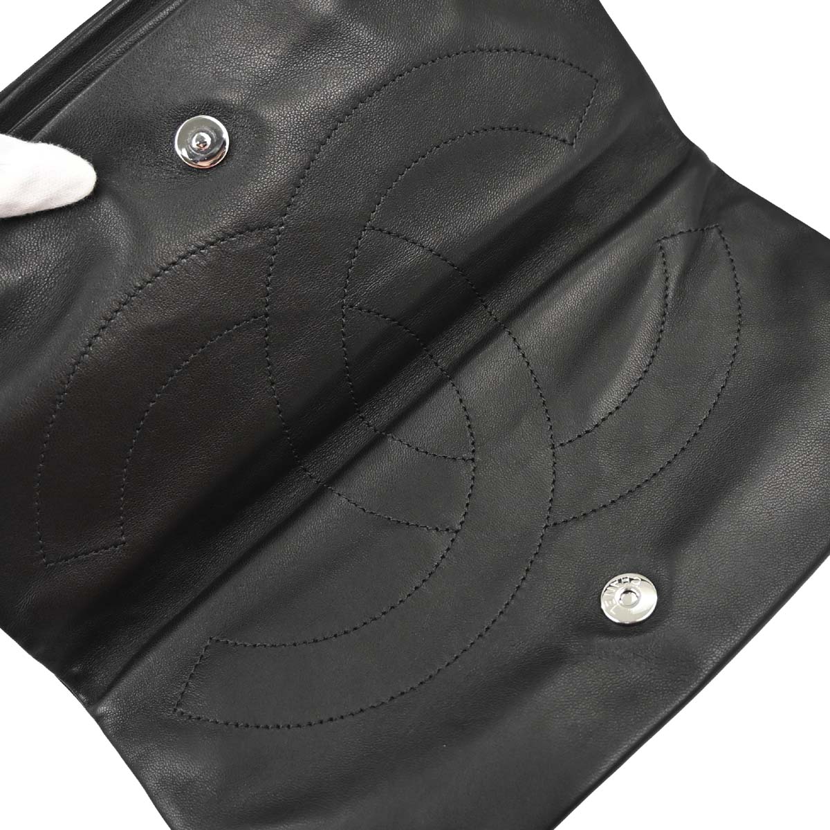 Chanel Black Lambskin Clutch Bag