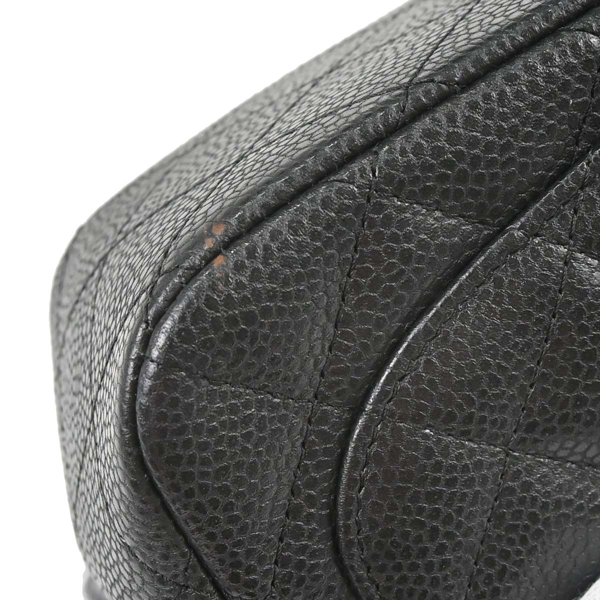 Chanel 2014-2015 Black Caviar Skin Mini Classic Square Flap Shoulder Bag 17