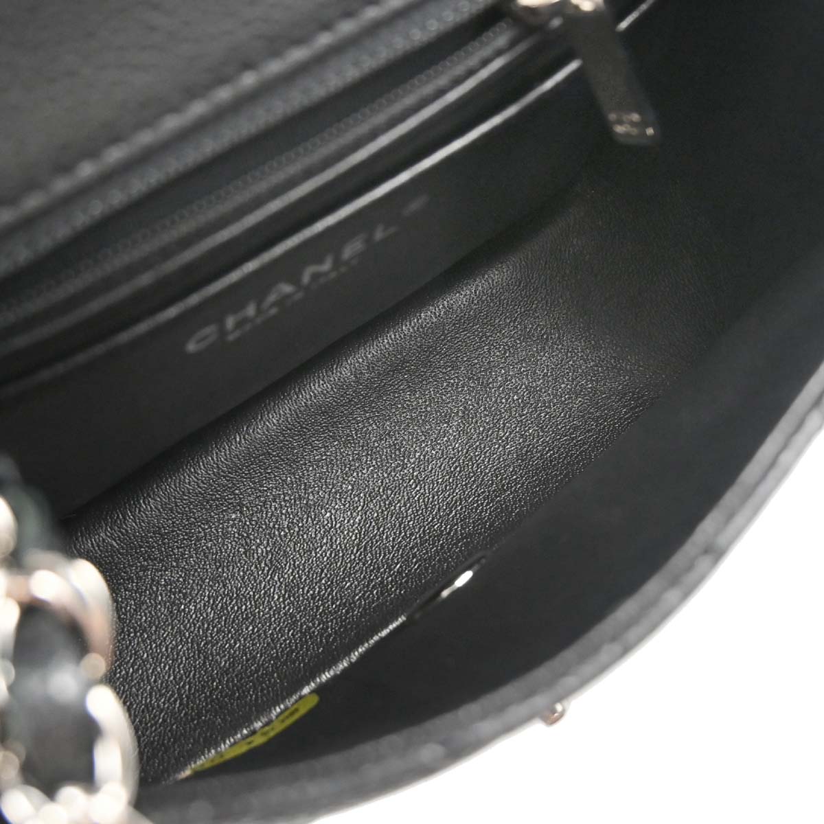 Chanel 2014-2015 Black Caviar Skin Mini Classic Square Flap Shoulder Bag 17