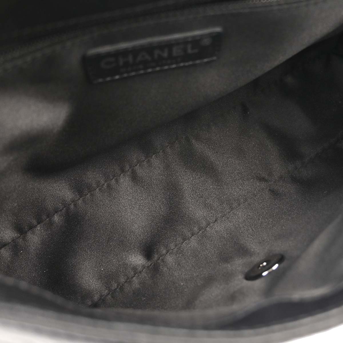 Chanel Black Tweed Lambskin Patchwork Stitch Shoulder Bag
