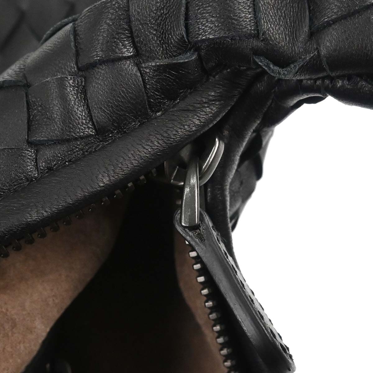 Bottega Veneta Black Lambskin Intrecciato Hobo Handbag