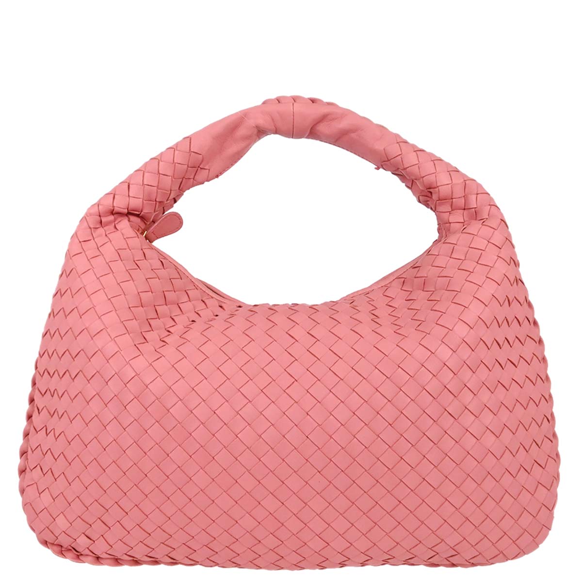 Bottega Veneta Pink Lambskin Intrecciato Hobo Handbag