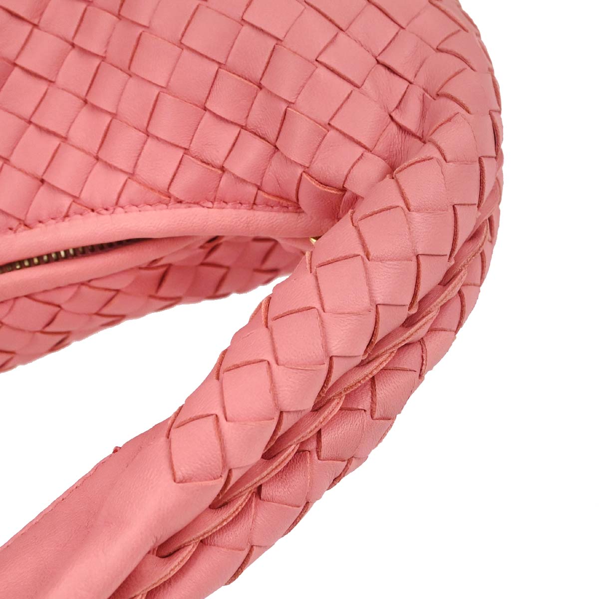 Bottega Veneta Pink Lambskin Intrecciato Hobo Handbag