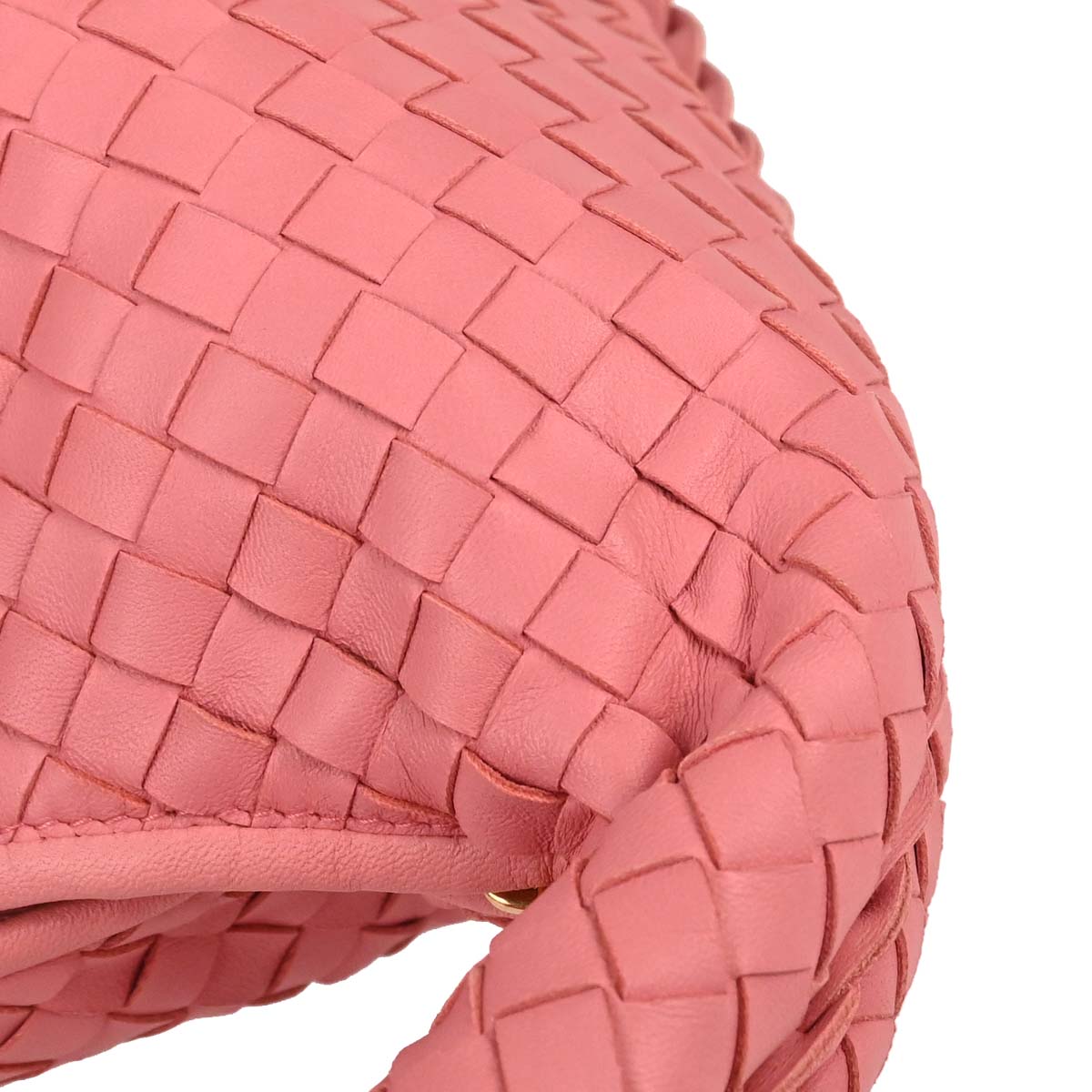 Bottega Veneta Pink Lambskin Intrecciato Hobo Handbag