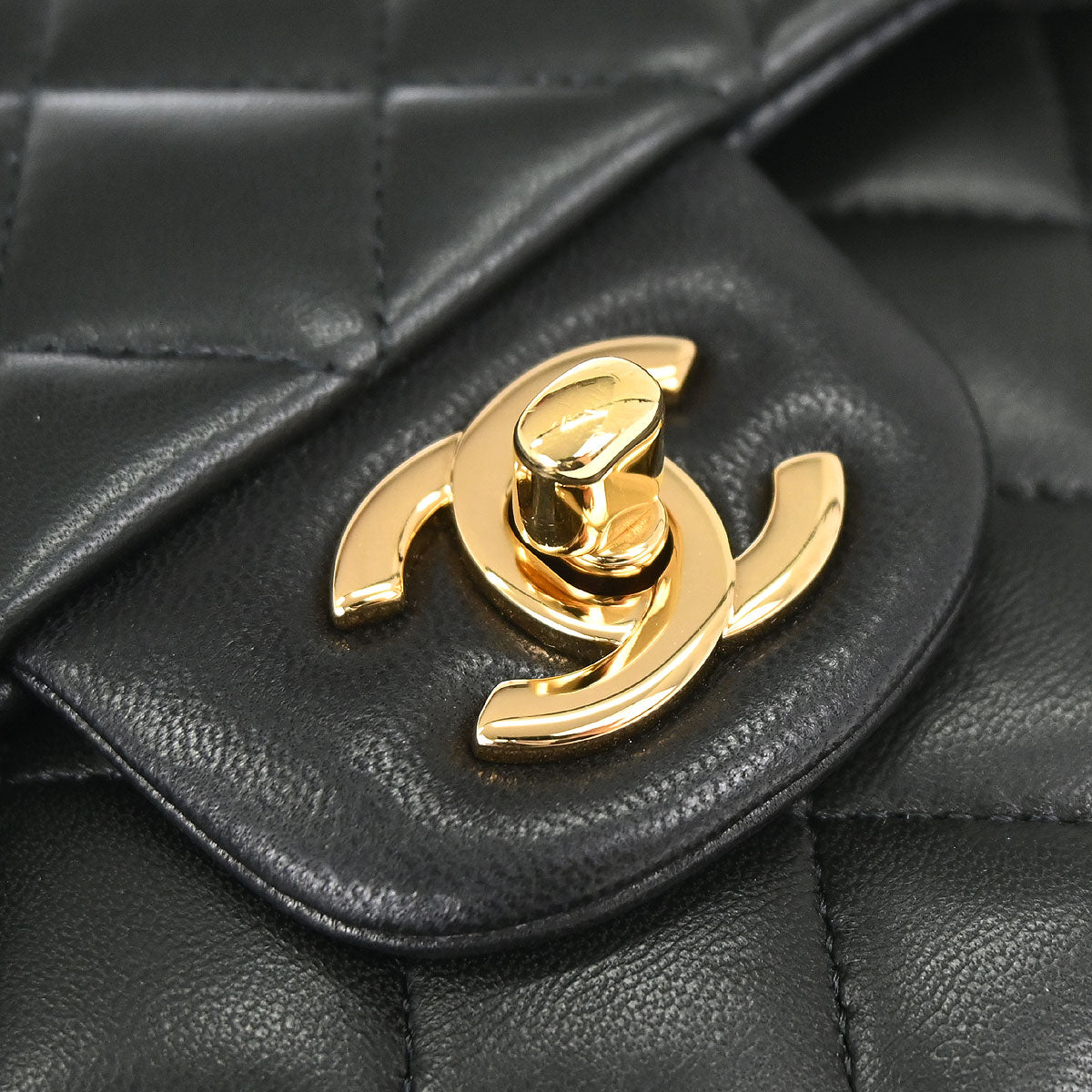Chanel 2012 Black Lambskin Medium Classic Double Flap Shoulder Bag
