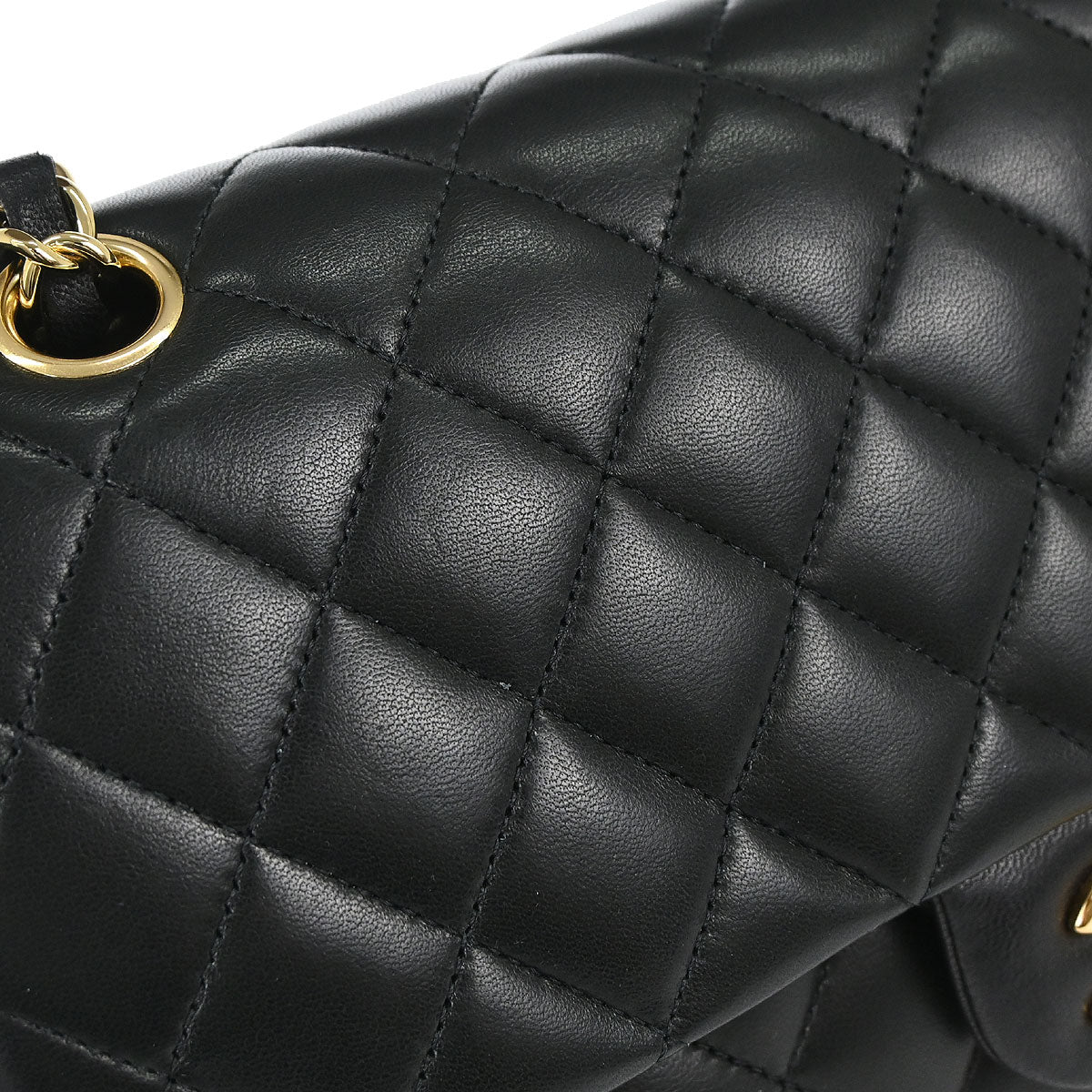 Chanel 2012 Black Lambskin Medium Classic Double Flap Shoulder Bag