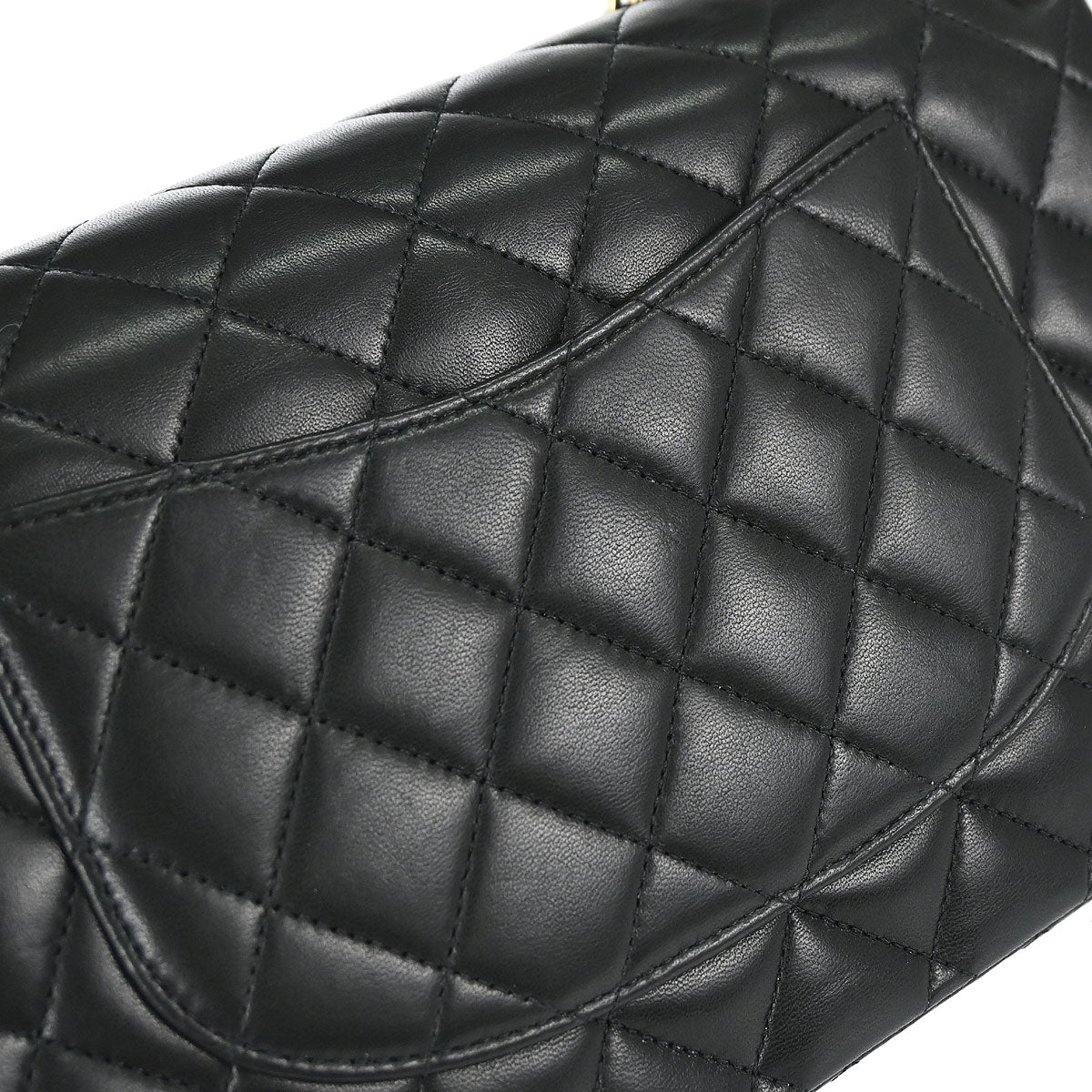 Chanel 2012 Black Lambskin Medium Classic Double Flap Shoulder Bag