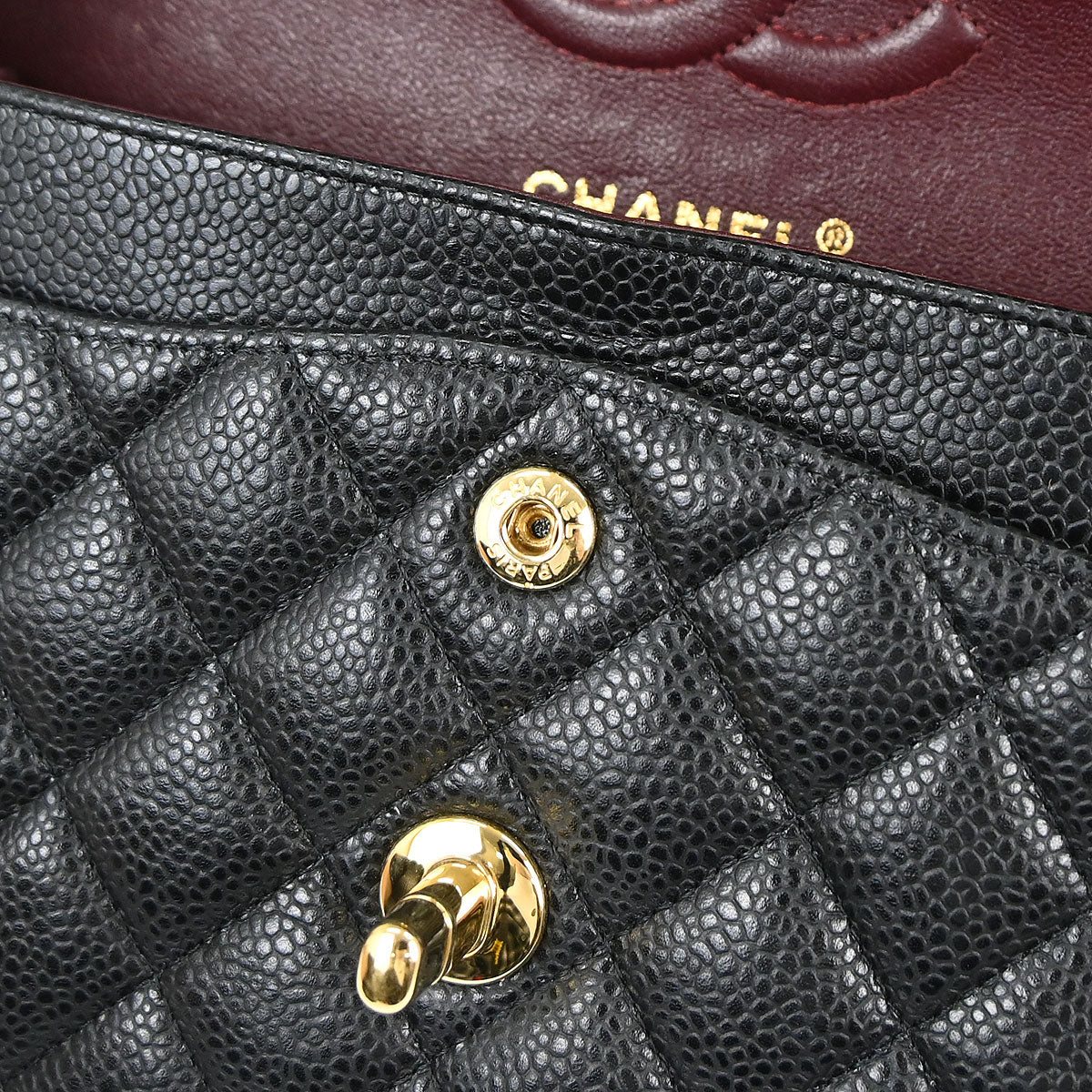 Chanel Black Caviar Skin Small Classic Double Flap Shoulder Bag