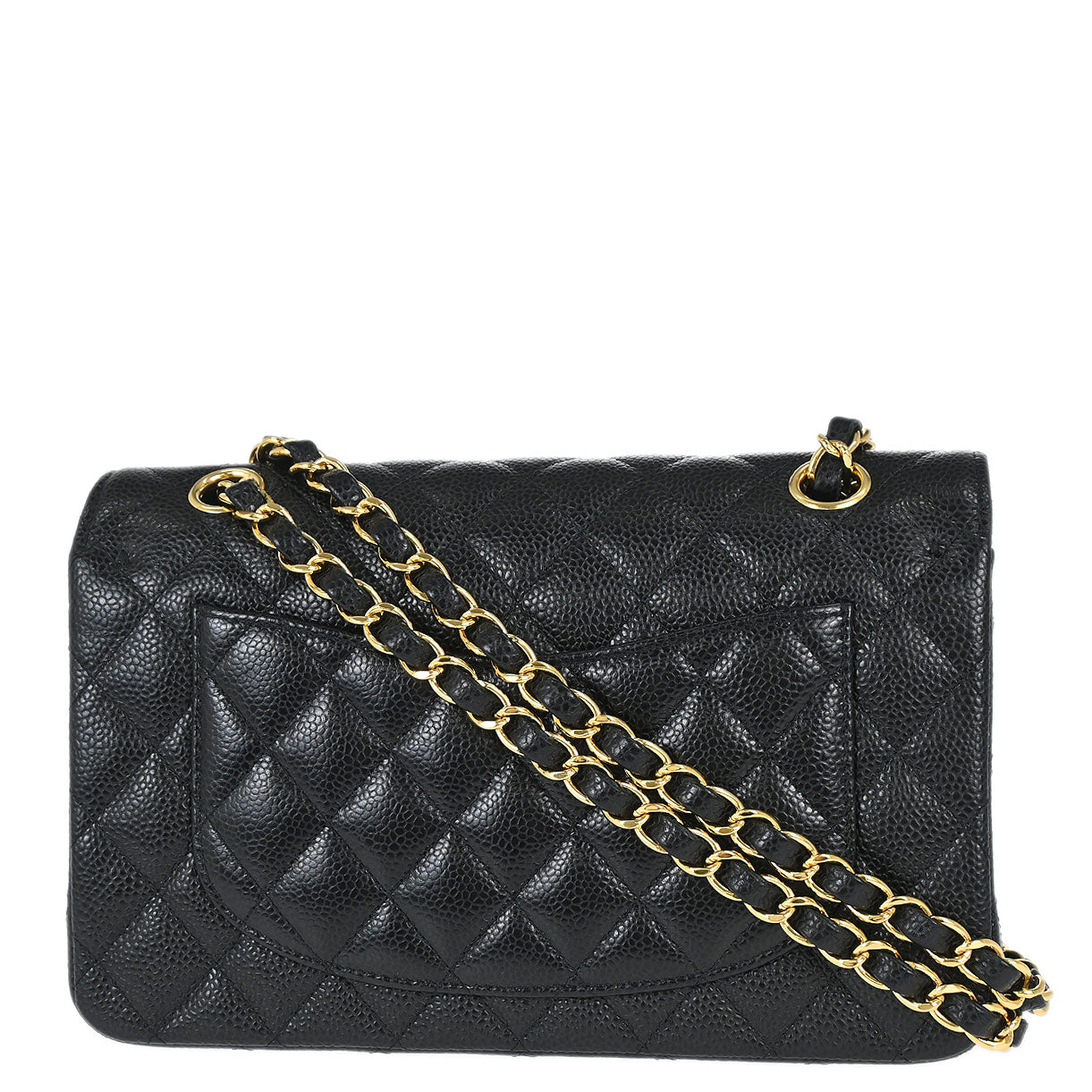 Chanel 2019 Black Caviar Skin Small Classic Double Flap Shoulder Bag