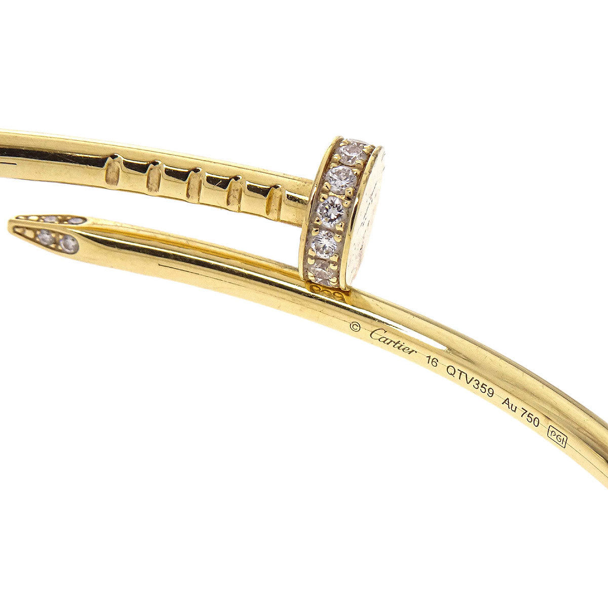 Cartier Juste Un Clou Small Bracelet #16 QTV359 Au750 Diamond Jewelry