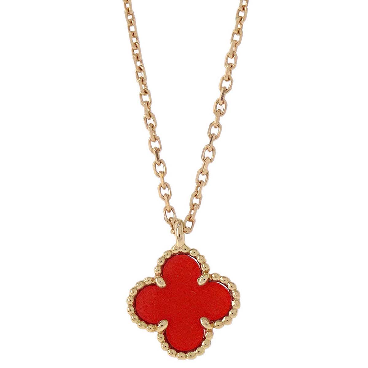 Van Cleef & Arpels Sweet Alhambra Necklace Carnelian Au750 Jewelry