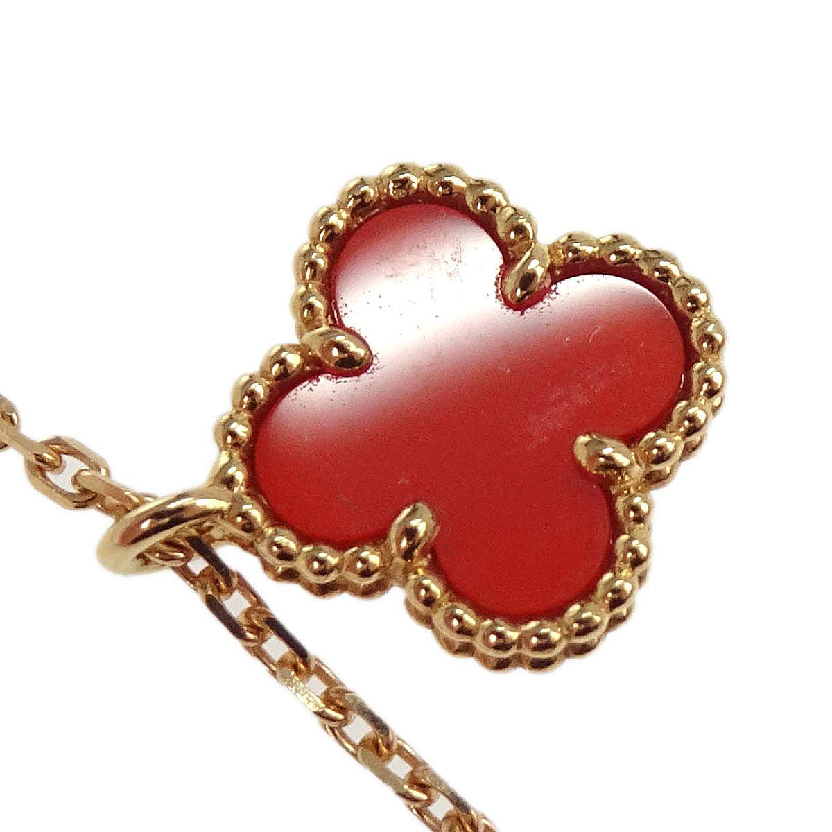 Van Cleef & Arpels Sweet Alhambra Necklace Carnelian Au750 Jewelry