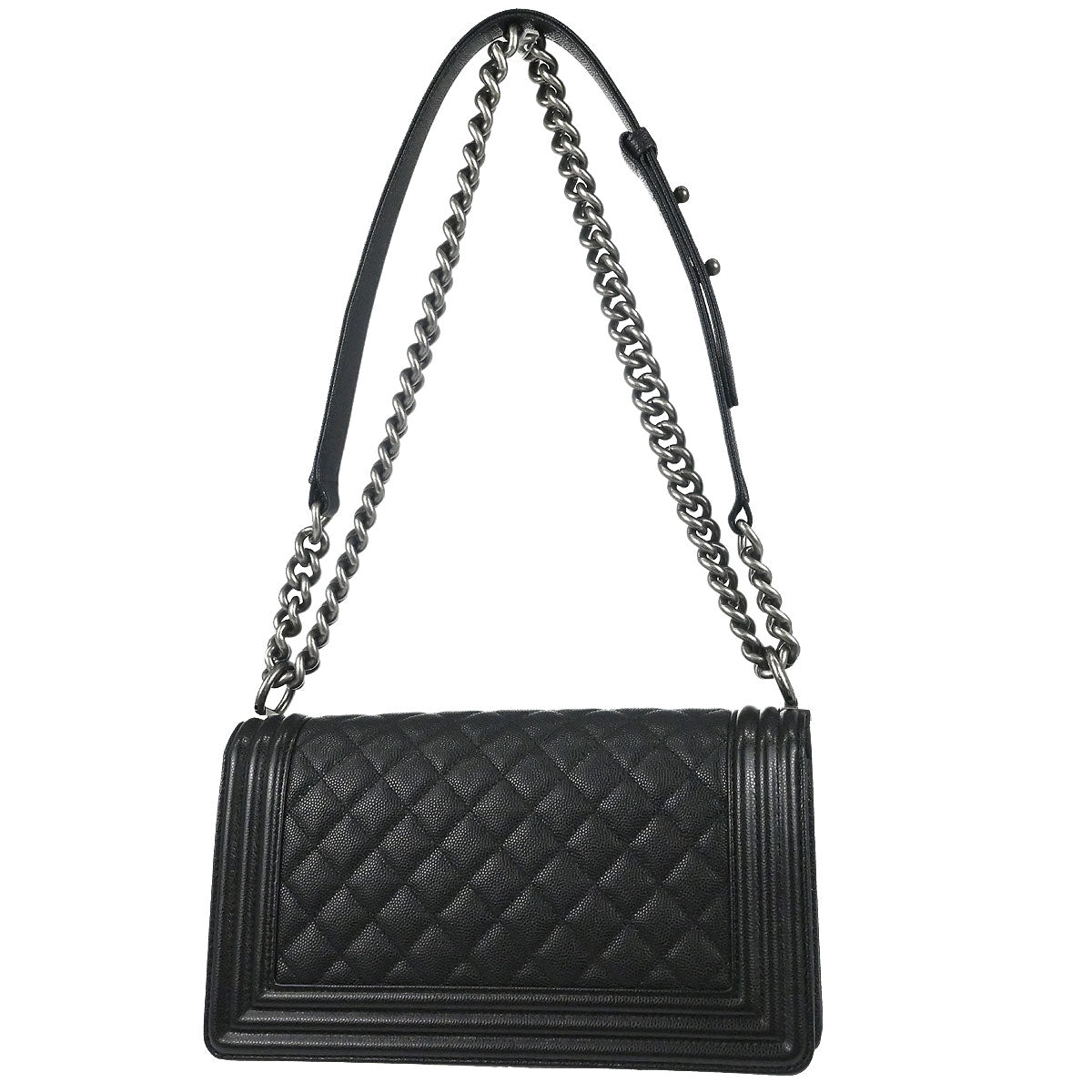 Boy Chanel 2019 Black Caviar Skin Medium Shoulder Bag