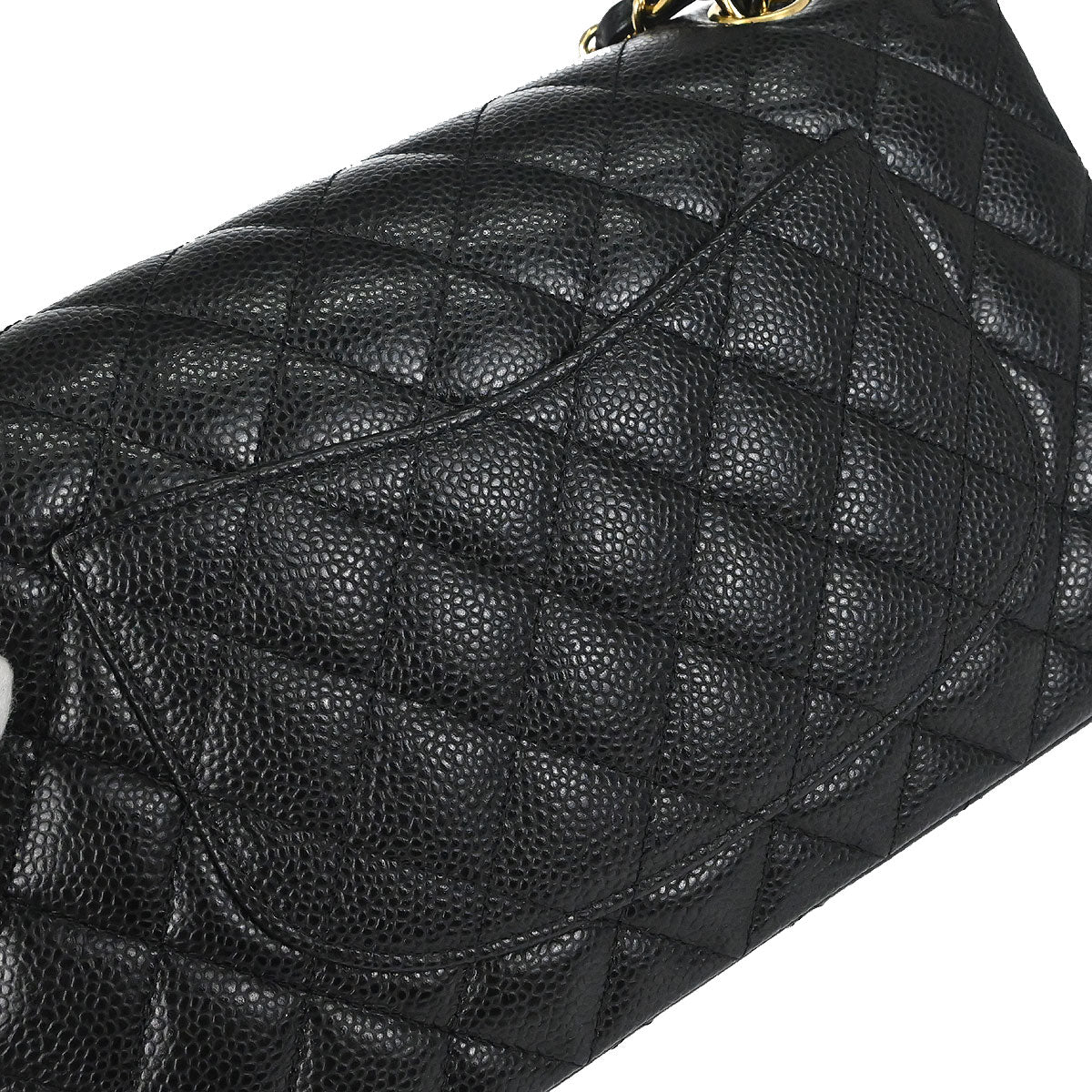 Chanel 2019 Black Caviar Skin Medium Classic Double Flap Shoulder Bag