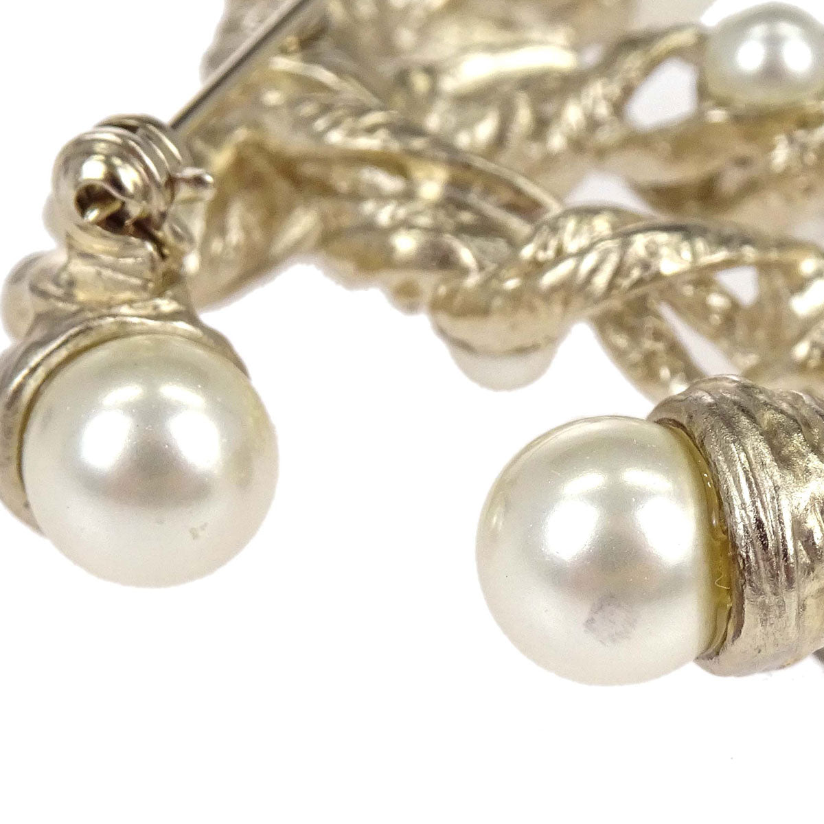 Chanel CC Brooch Pin Gold Costume Pearl A11A