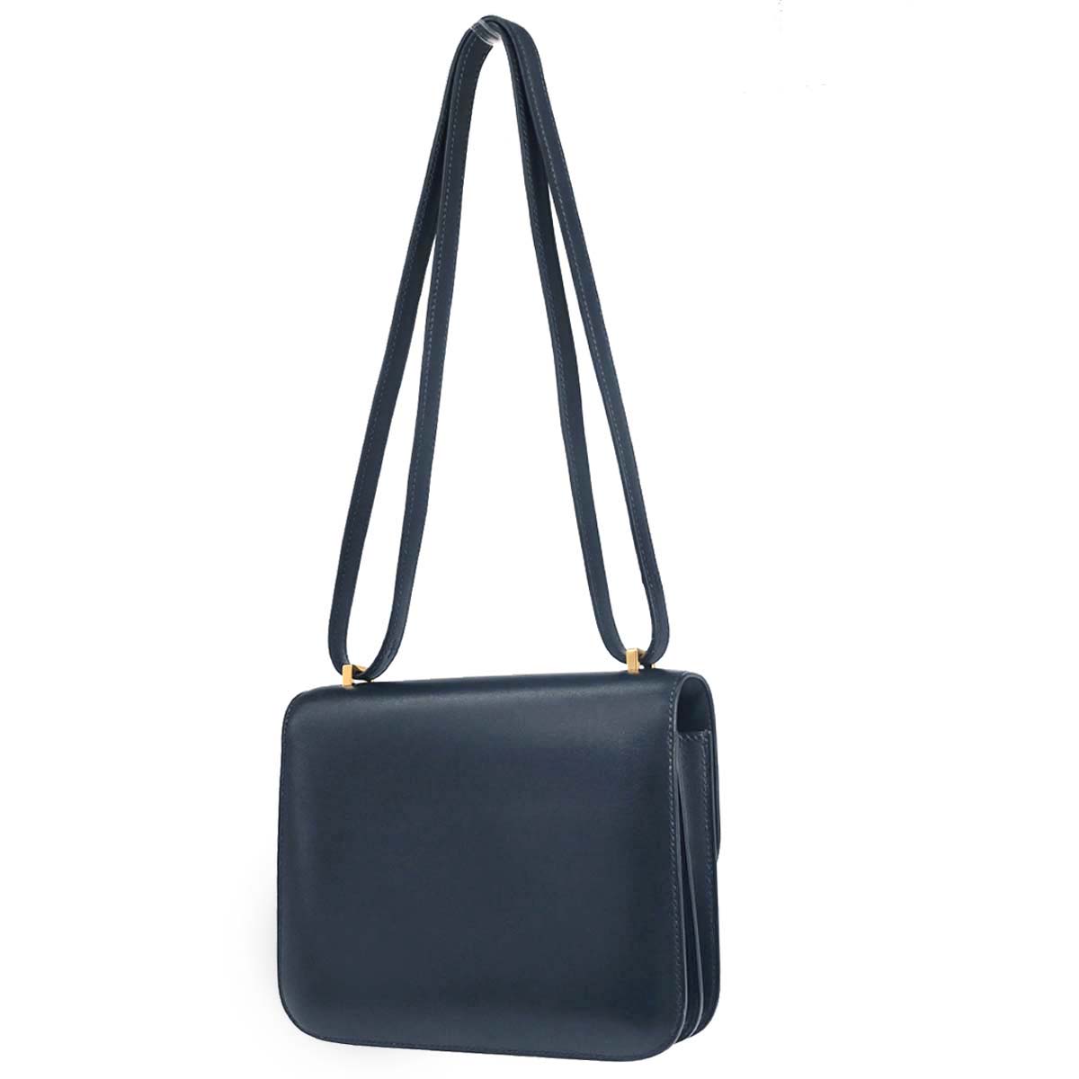 Hermes Navy Box Calf Constance 18 Shoulder Bag