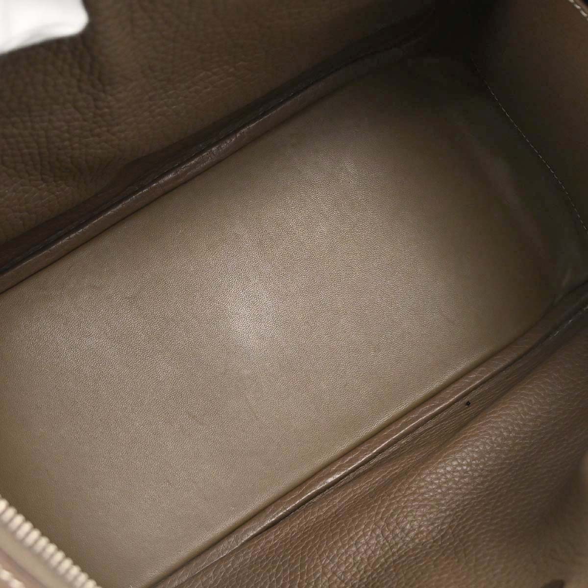 Hermes Etoupe Gray Taurillon Clemence Lindy 30 Shoulder Bag