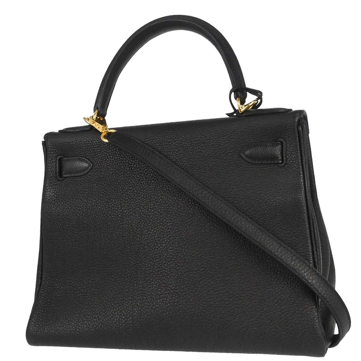 Hermes Black Togo Kelly 28 Retourne 2way Shoulder Handbag