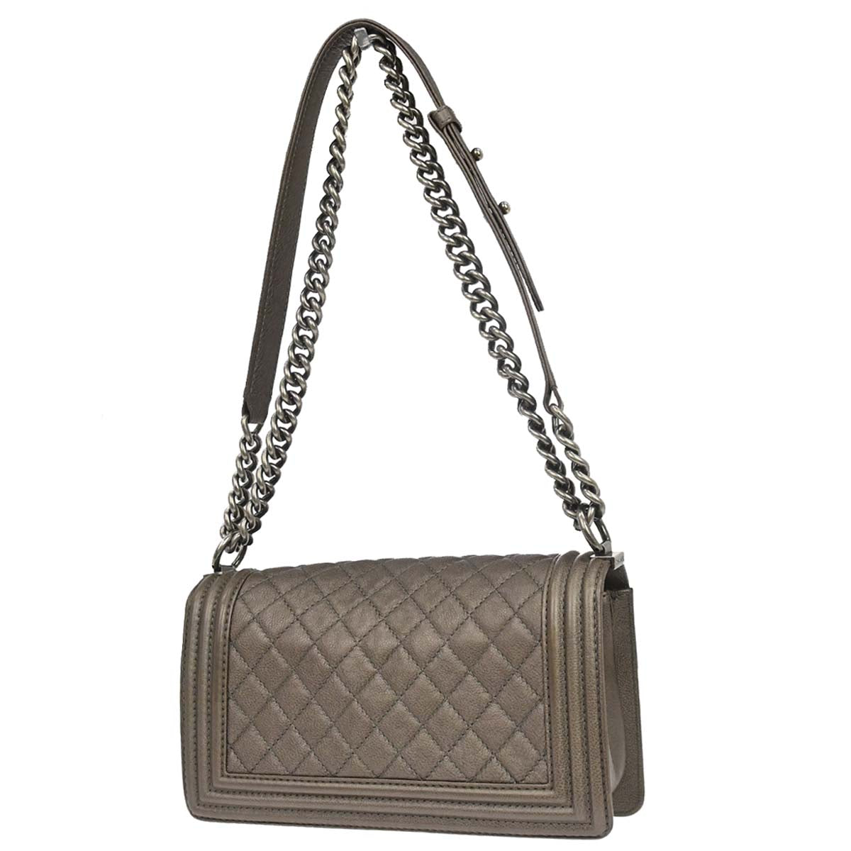 Boy Chanel 2013-2014 Brown Calfskin Medium Chain Shoulder Bag