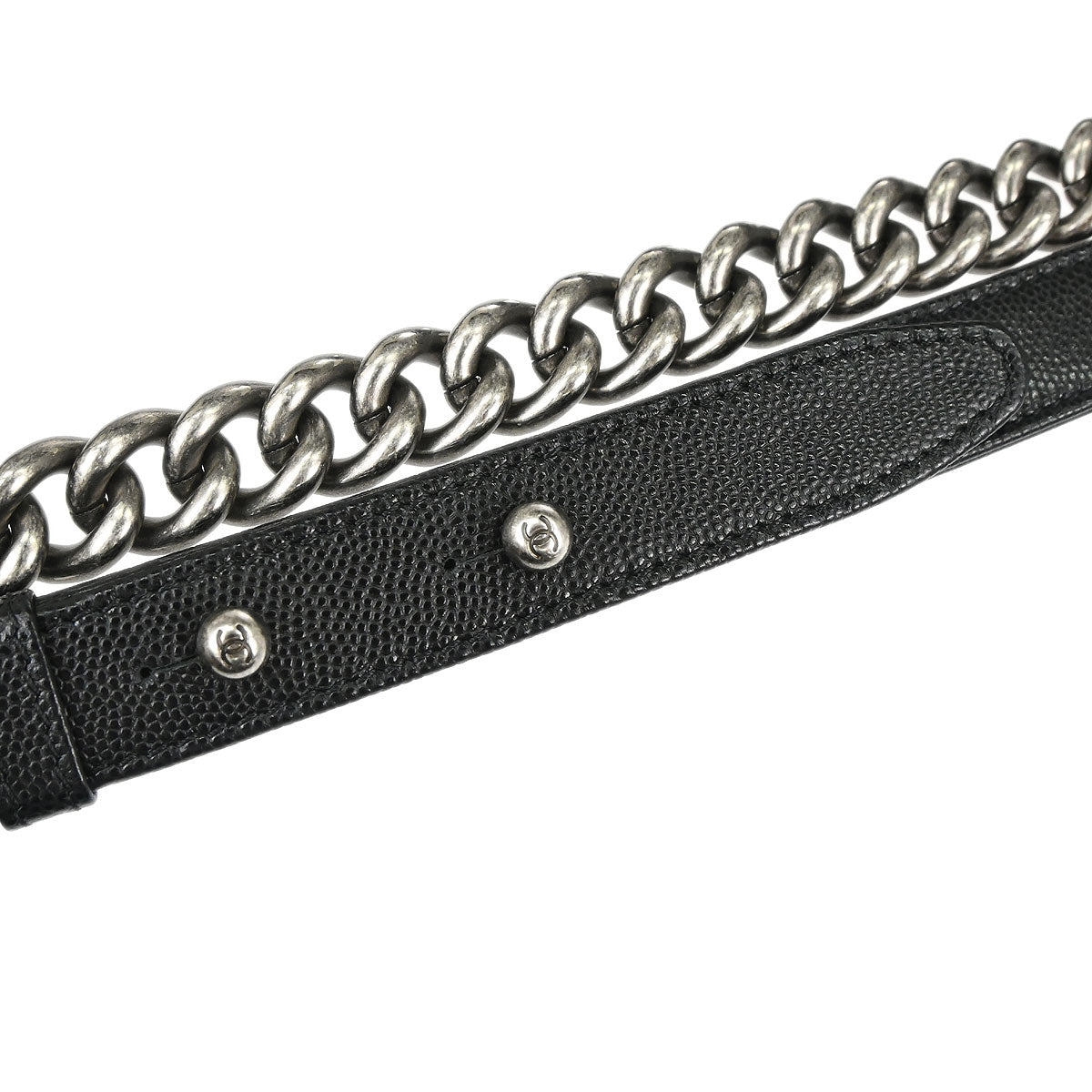 Boy Chanel Black Caviar Skin Medium Chain Shoulder Bag