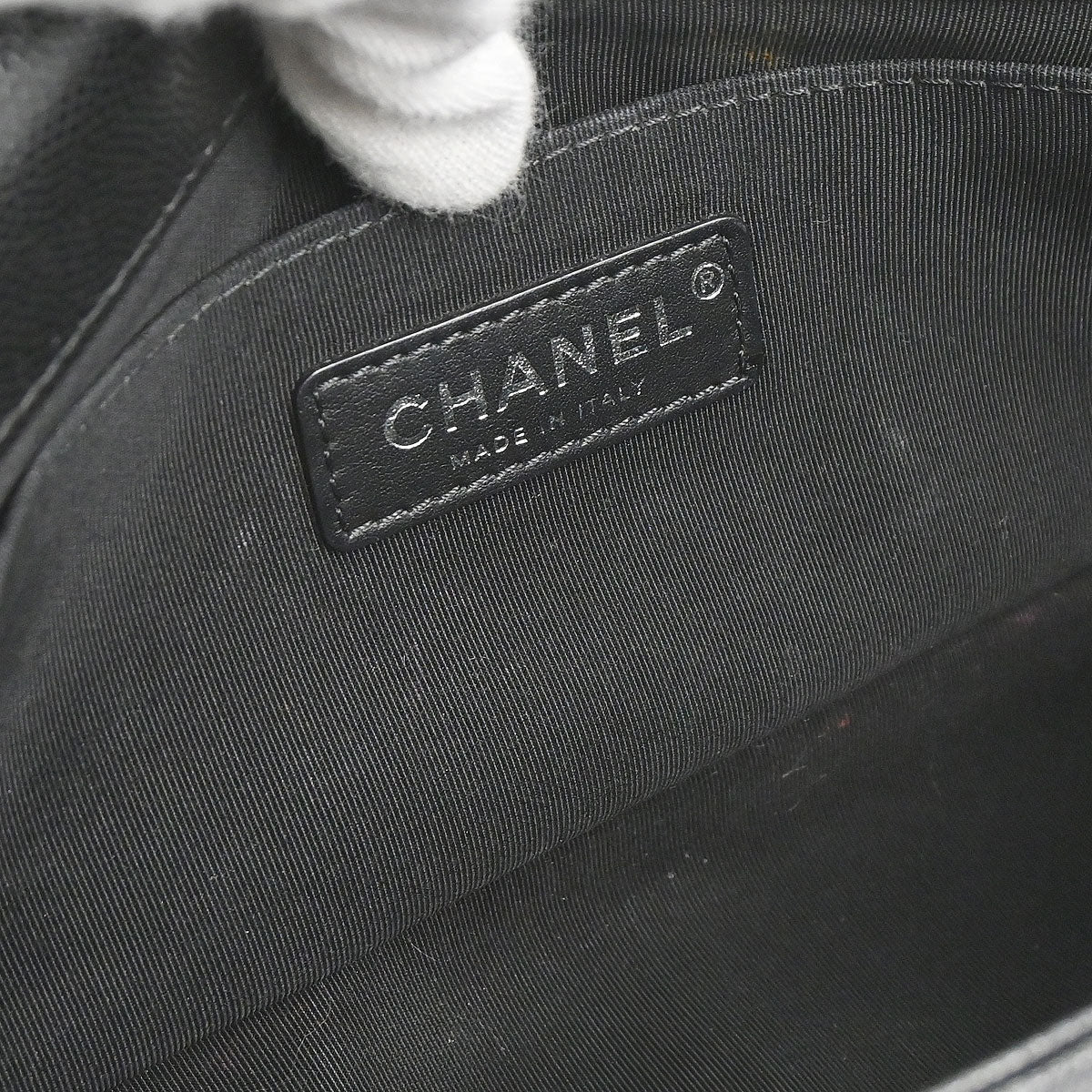 Boy Chanel Black Caviar Skin Medium Chain Shoulder Bag