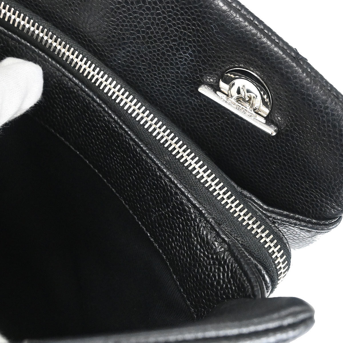 Chanel 2013-2014 Black Caviar Skin Timeless CC Chain Tote Bag