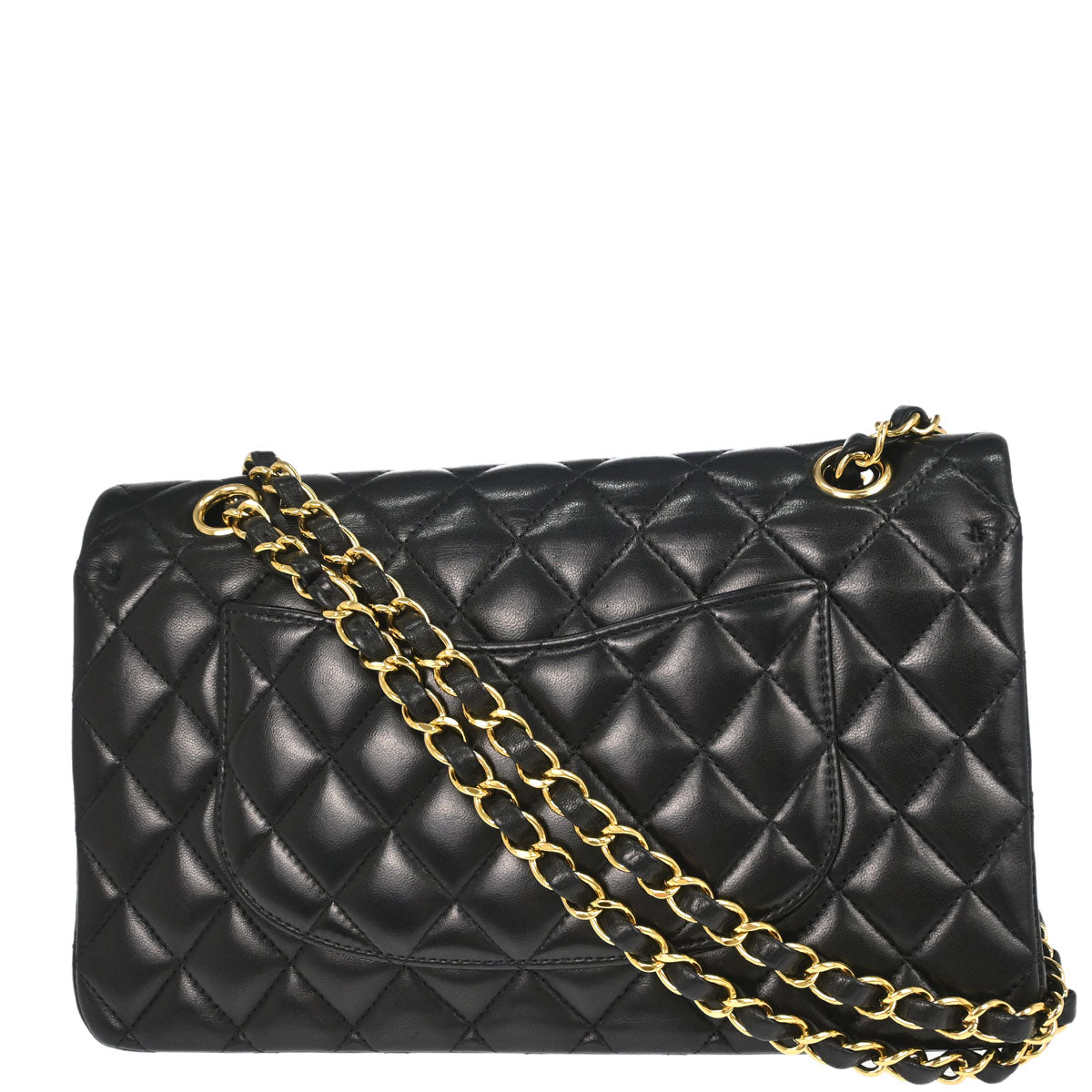 Chanel 2014 Black Lambskin Medium Classic Double Flap Shoulder Bag