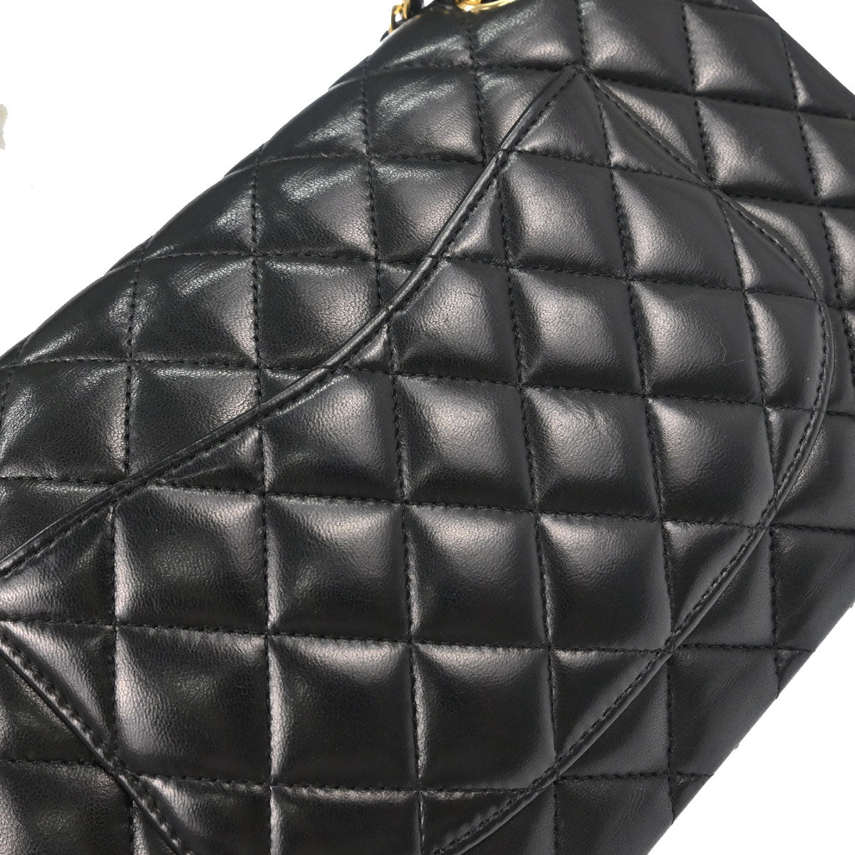 Chanel 2014 Black Lambskin Medium Classic Double Flap Shoulder Bag