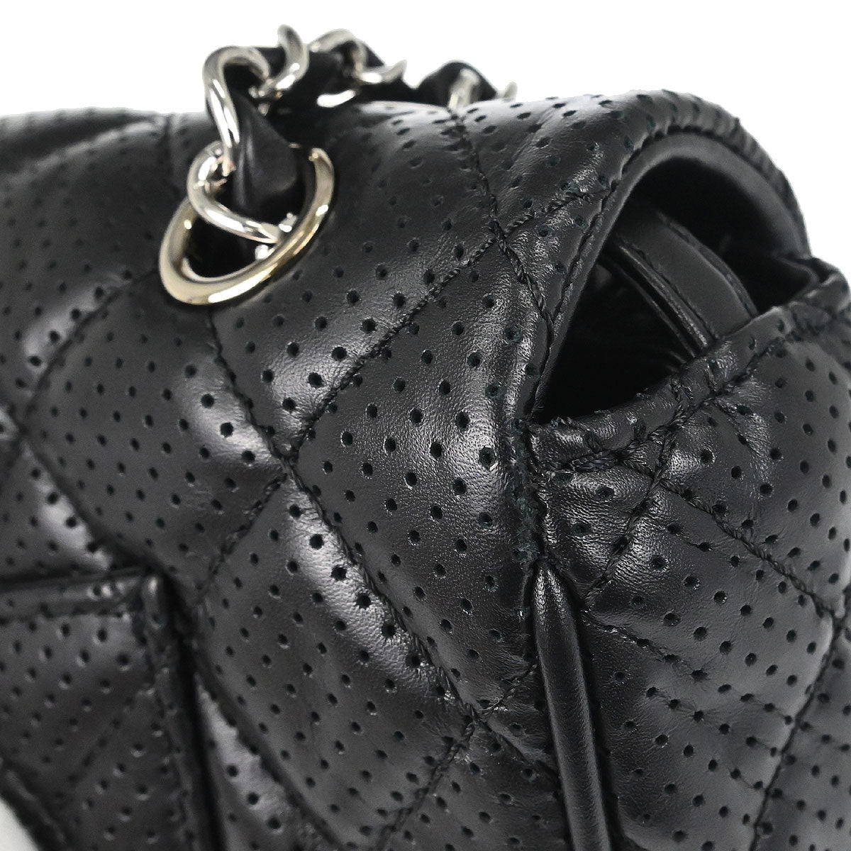 Chanel 2014 Black Perforated Lambskin Handbag