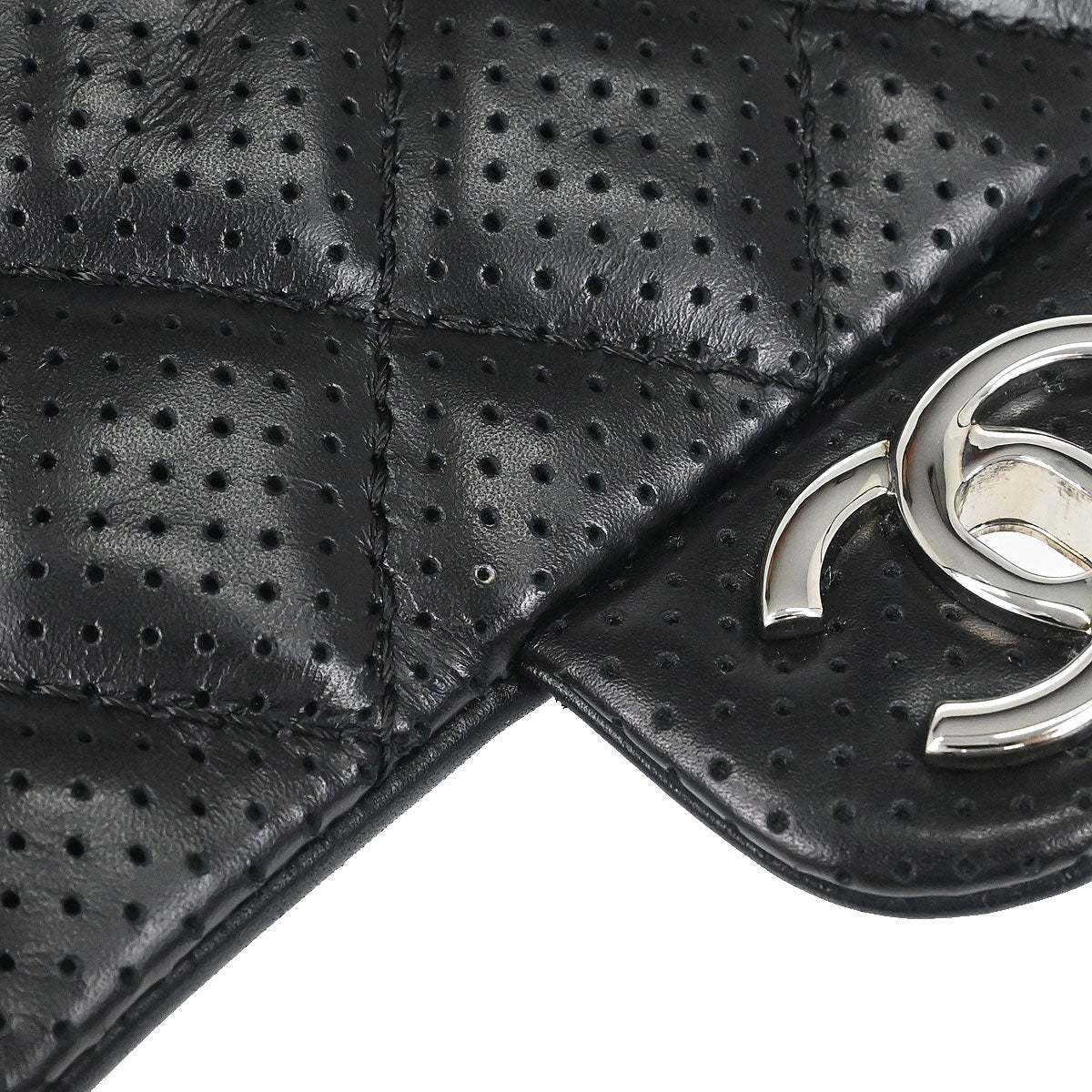 Chanel 2014 Black Perforated Lambskin Handbag