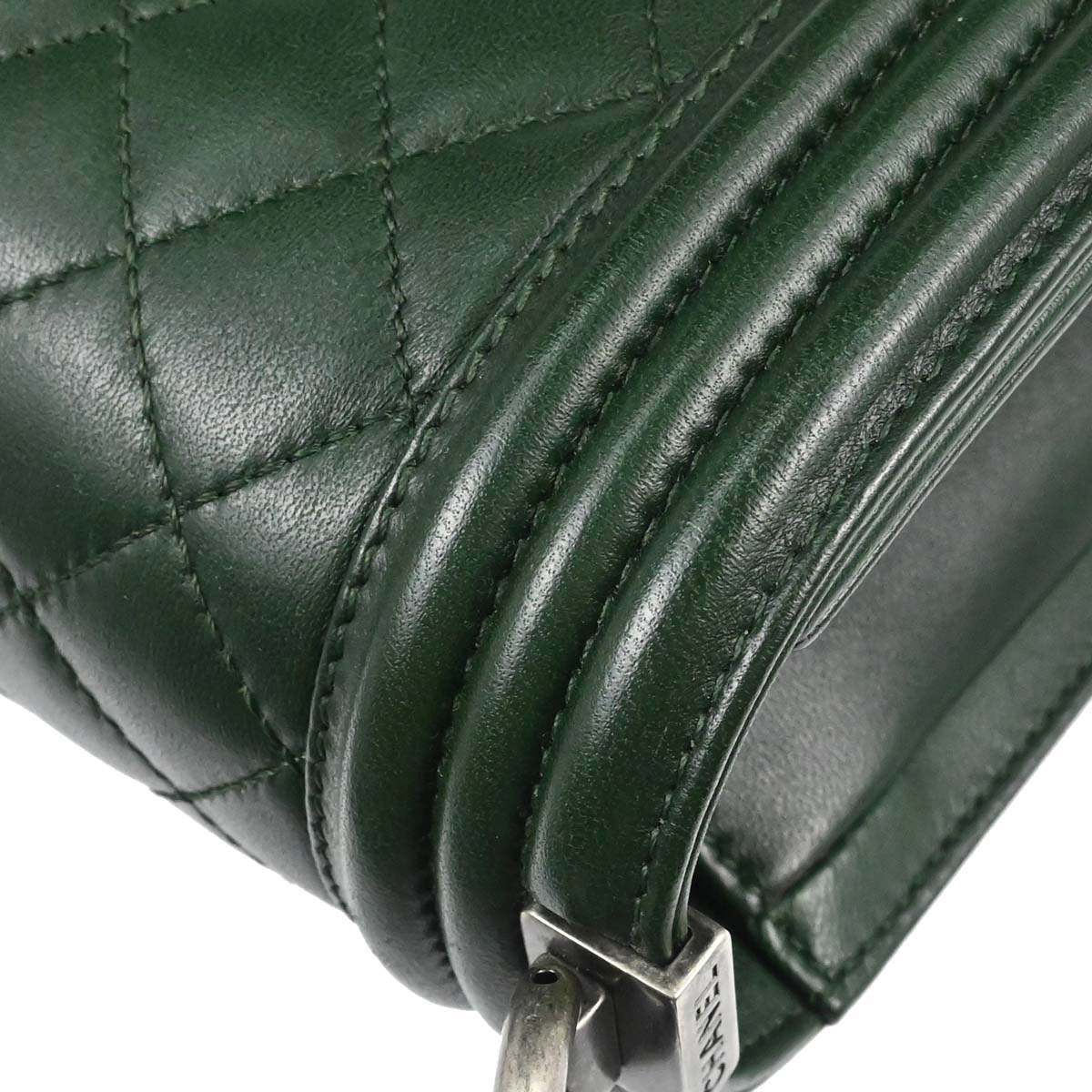 Boy Chanel 2014-2015 Green Lambskin Medium Shoulder Bag