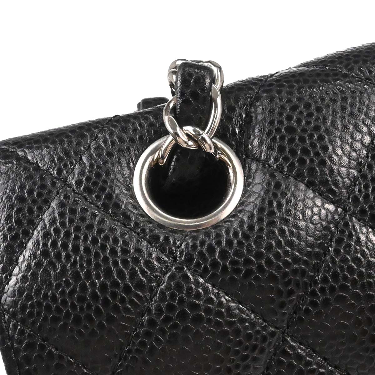 Chanel Black Caviar Skin Medium Classic Double Flap Shoulder Bag