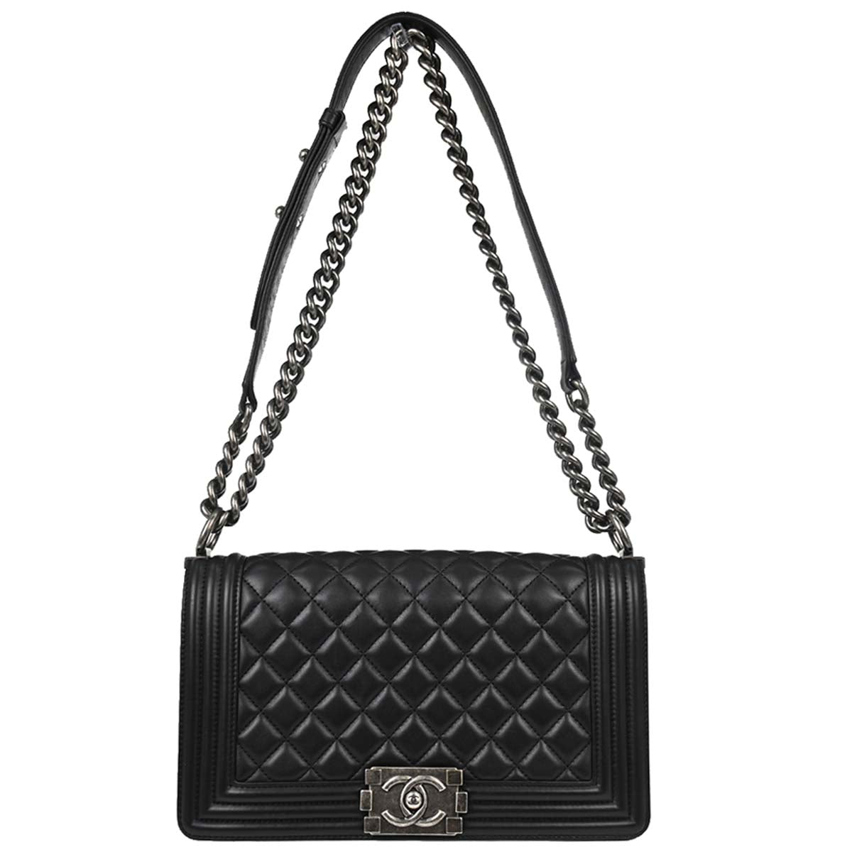 Boy Chanel Black Lambskin Medium Shoulder Bag
