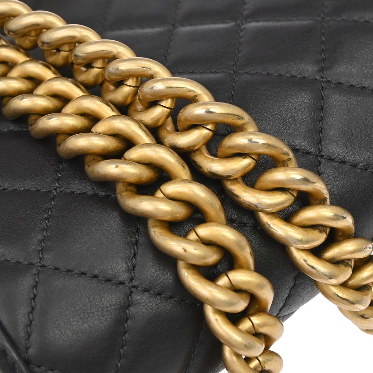 Boy Chanel 2019 Dark Gray Lambskin Medium Chain Shoulder Bag