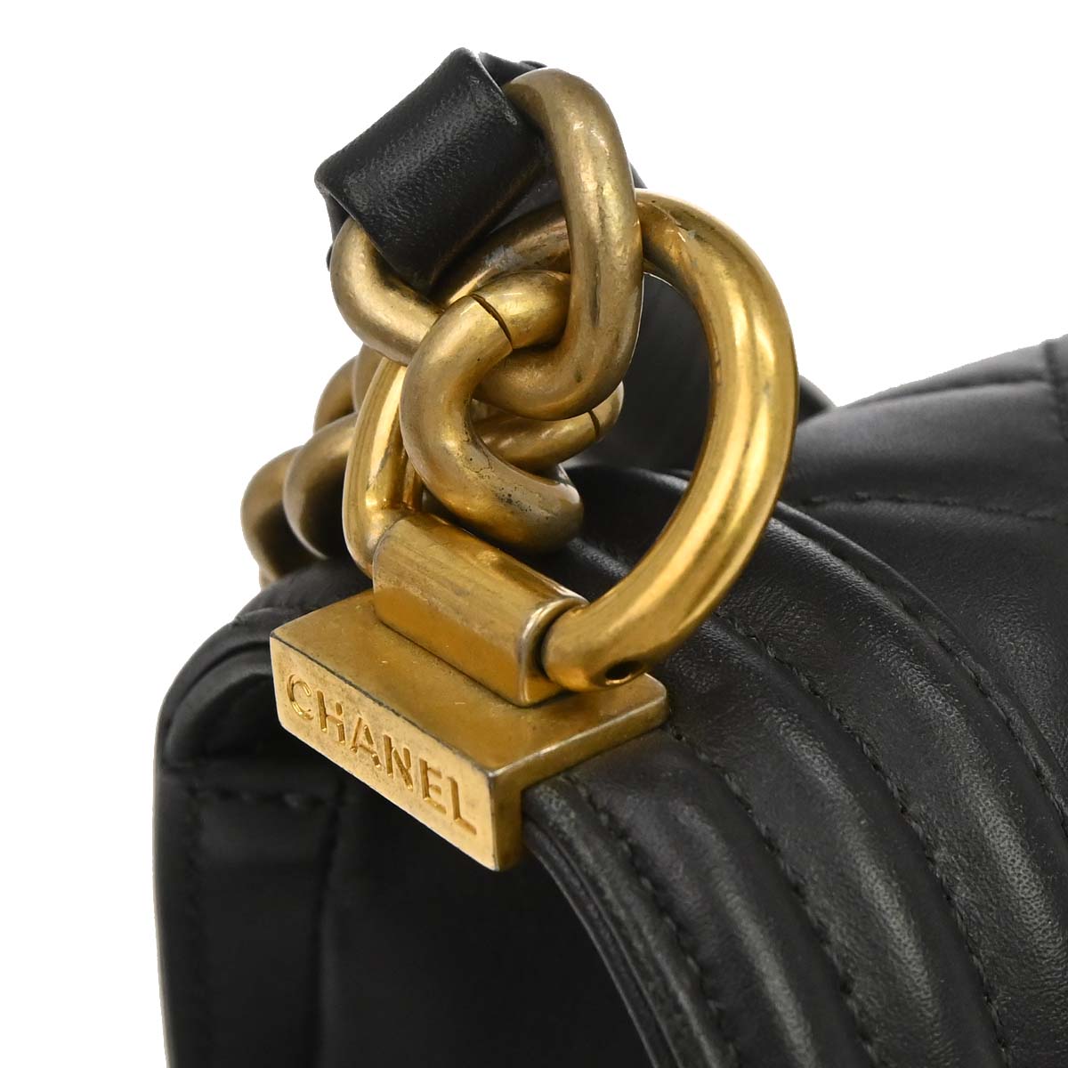 Boy Chanel 2019 Dark Gray Lambskin Medium Chain Shoulder Bag