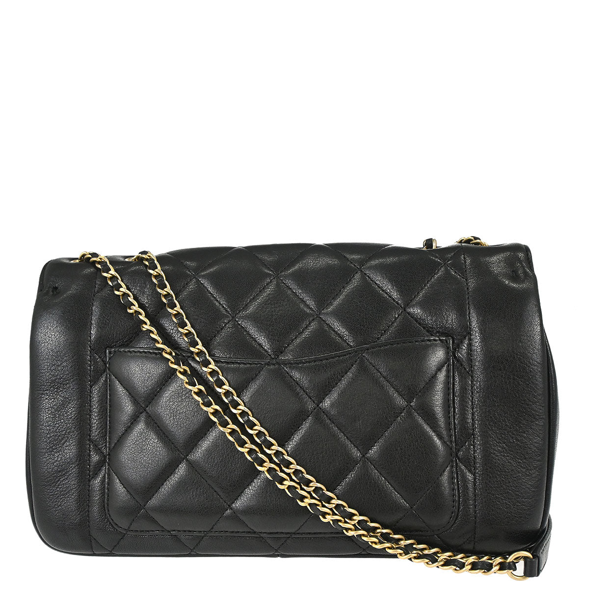 Chanel 2014-2015 Black Lambskin Diana Flap Shoulder Bag