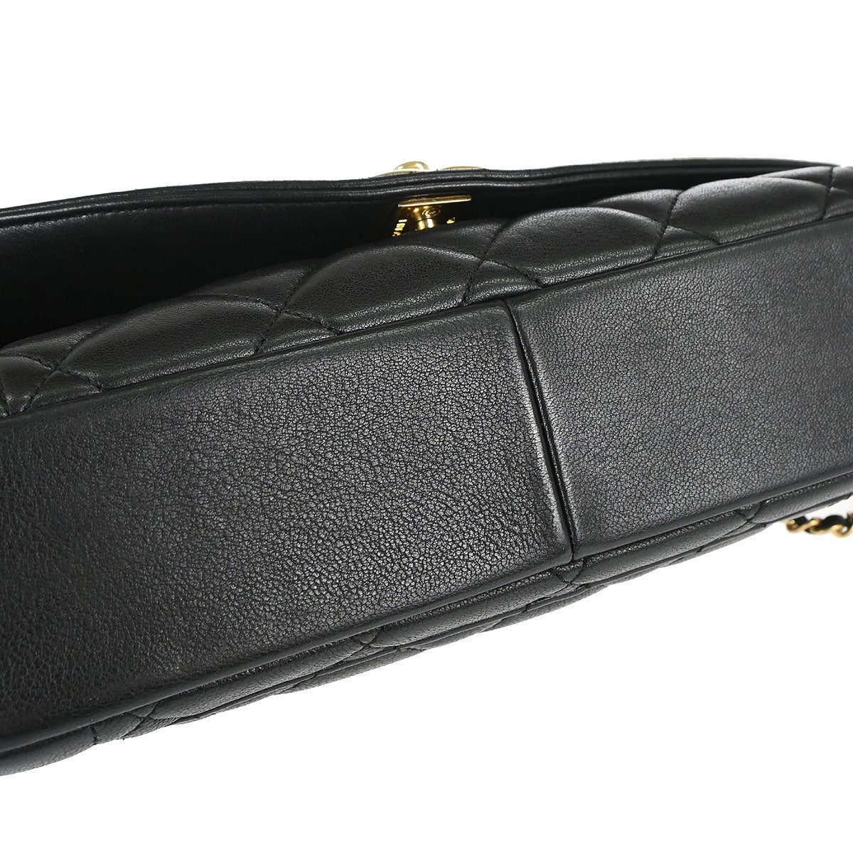 Chanel 2014-2015 Black Lambskin Diana Flap Shoulder Bag