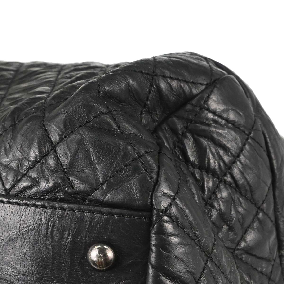 Chanel 2012-2013 Black Calfskin Coco Rider Bowling Bag Handbag