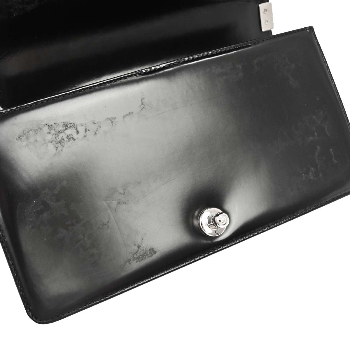 Boy Chanel 2012 Black Glazed Calfskin Medium Chain Shoulder Bag