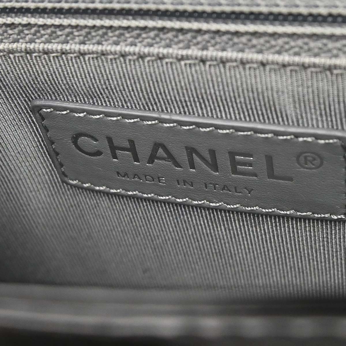 Boy Chanel 2012 Black Glazed Calfskin Medium Chain Shoulder Bag