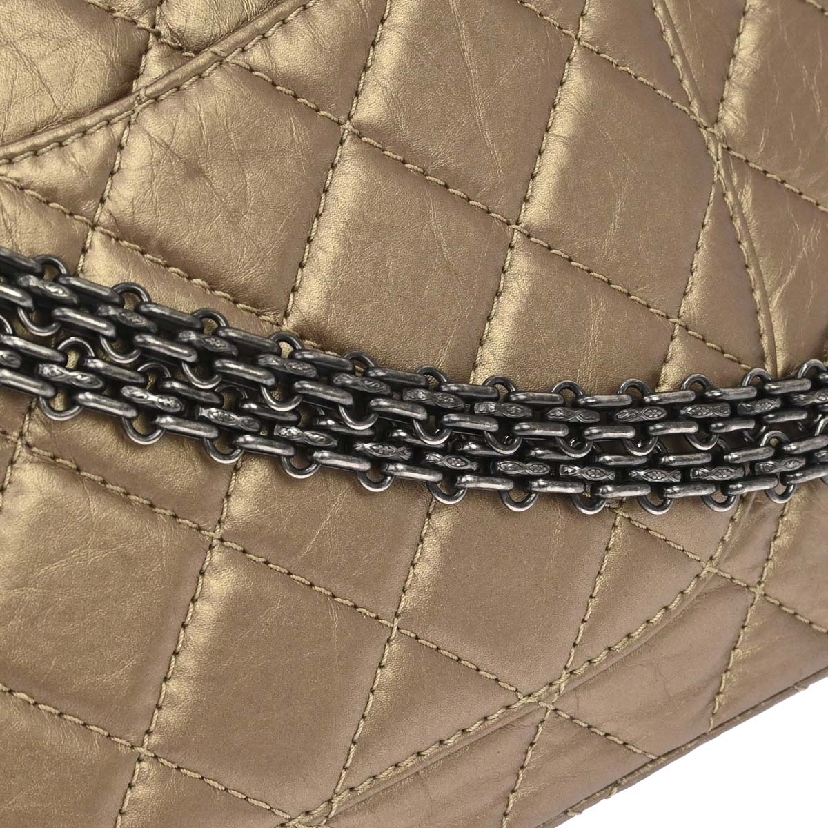 Chanel 2012-2013 Gold Calfskin 2.55 Jumbo Classic Double Flap Shoulder Bag
