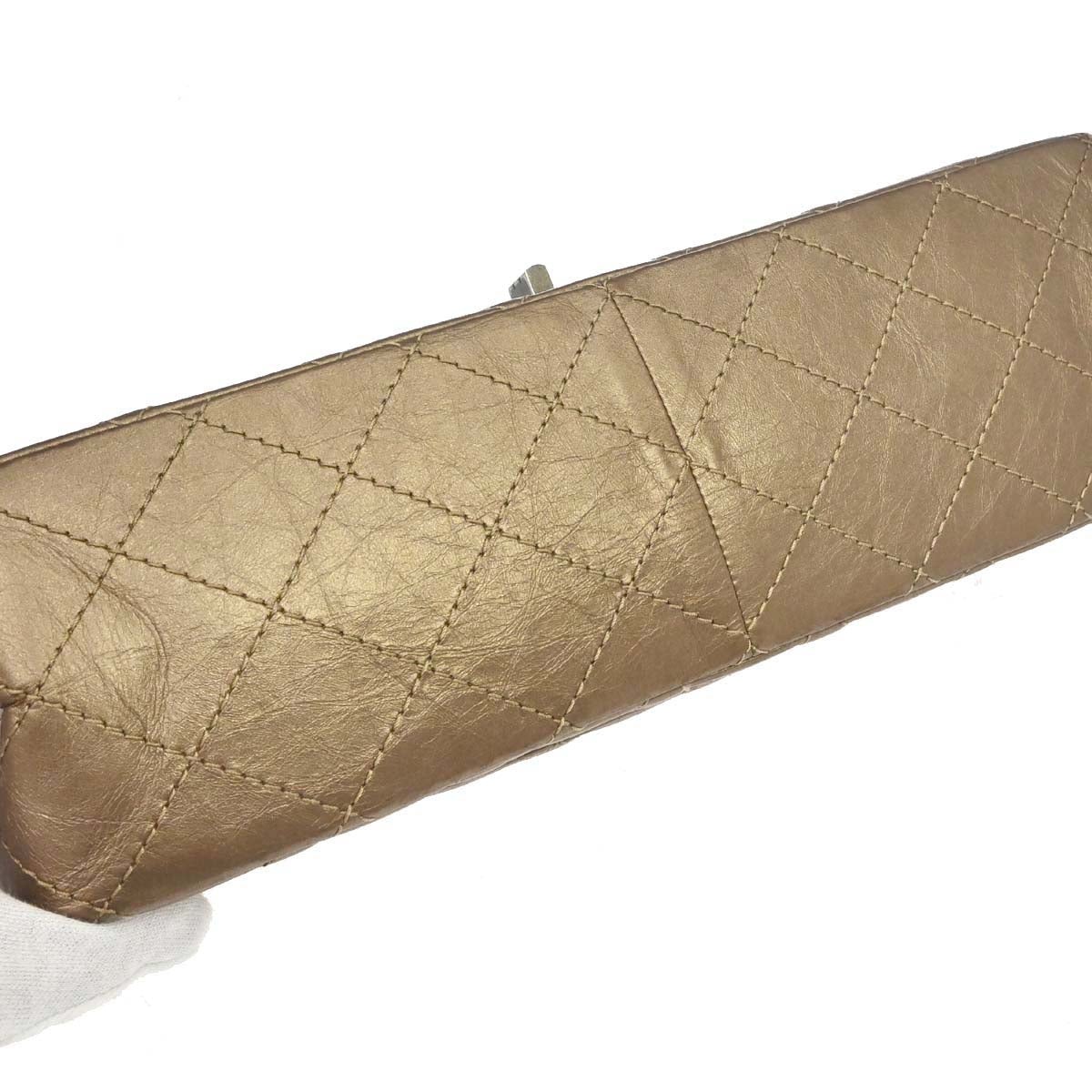 Chanel 2012-2013 Gold Calfskin 2.55 Jumbo Classic Double Flap Shoulder Bag