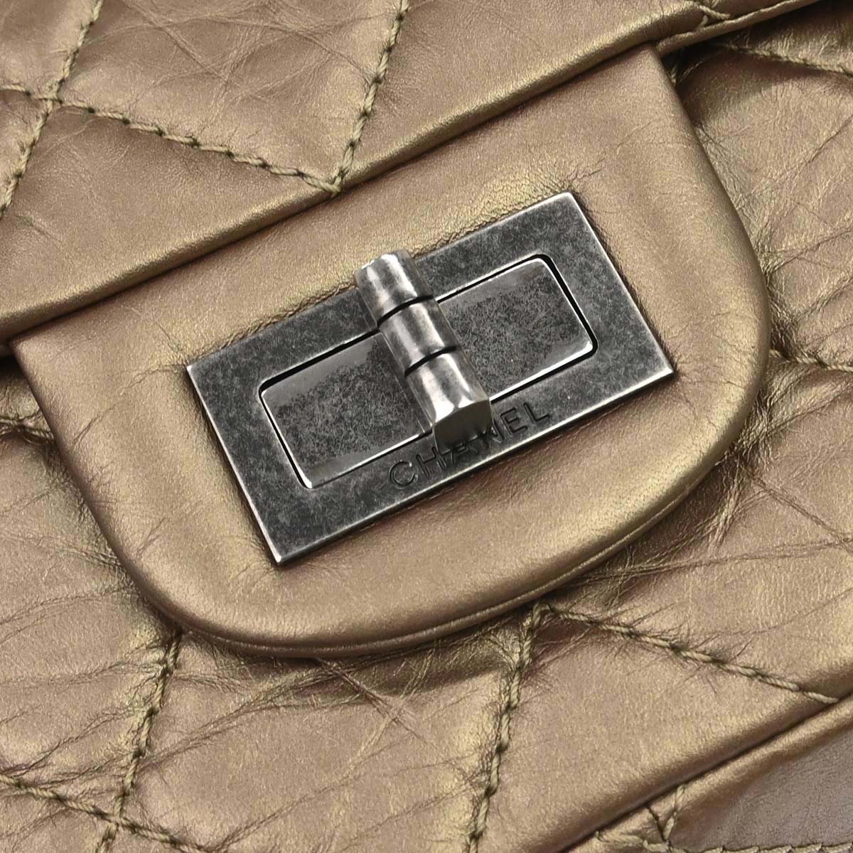 Chanel 2012-2013 Gold Calfskin 2.55 Jumbo Classic Double Flap Shoulder Bag