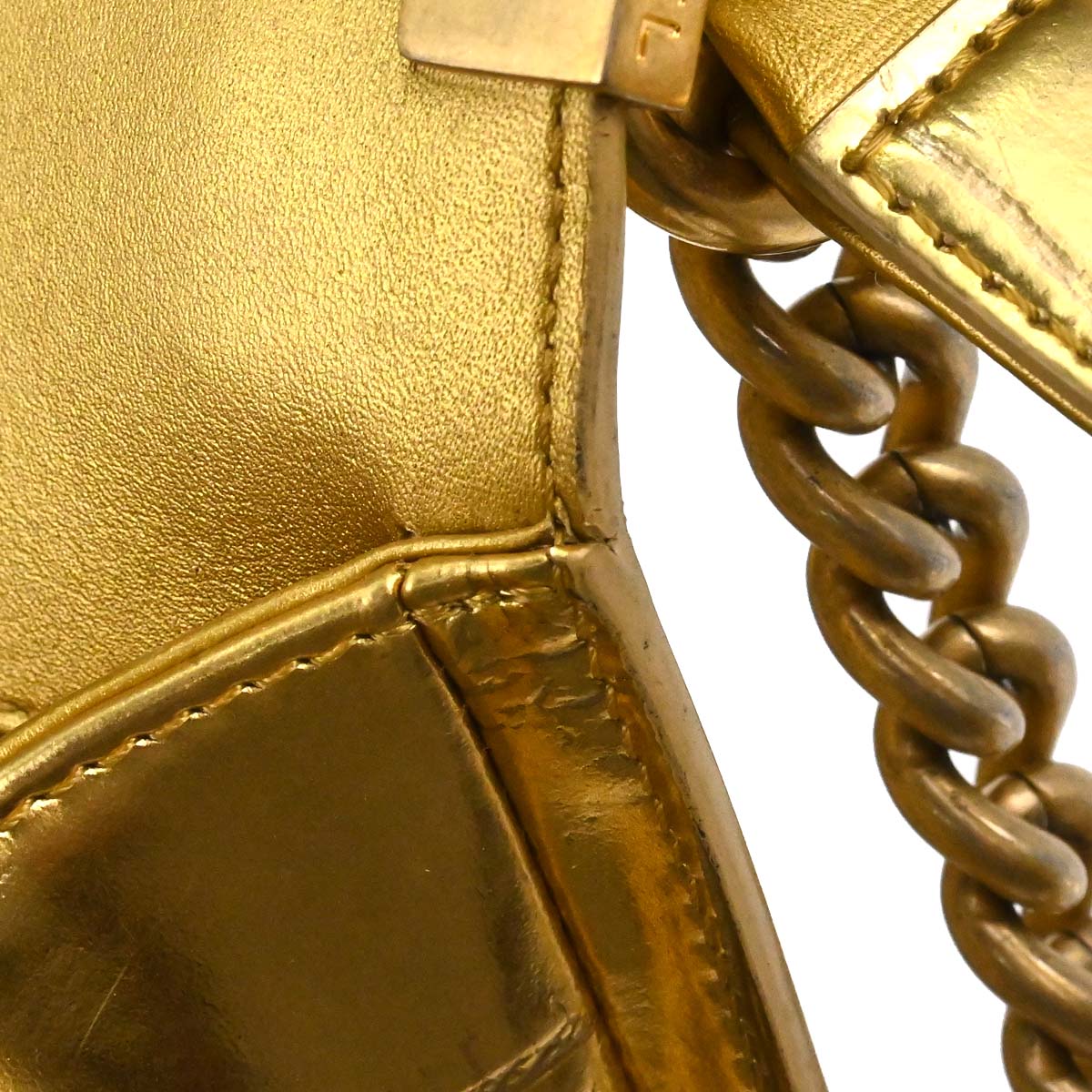 Boy Chanel 2019 Gold Embossed Calfskin Graffiti Small Chain Shoulder Bag